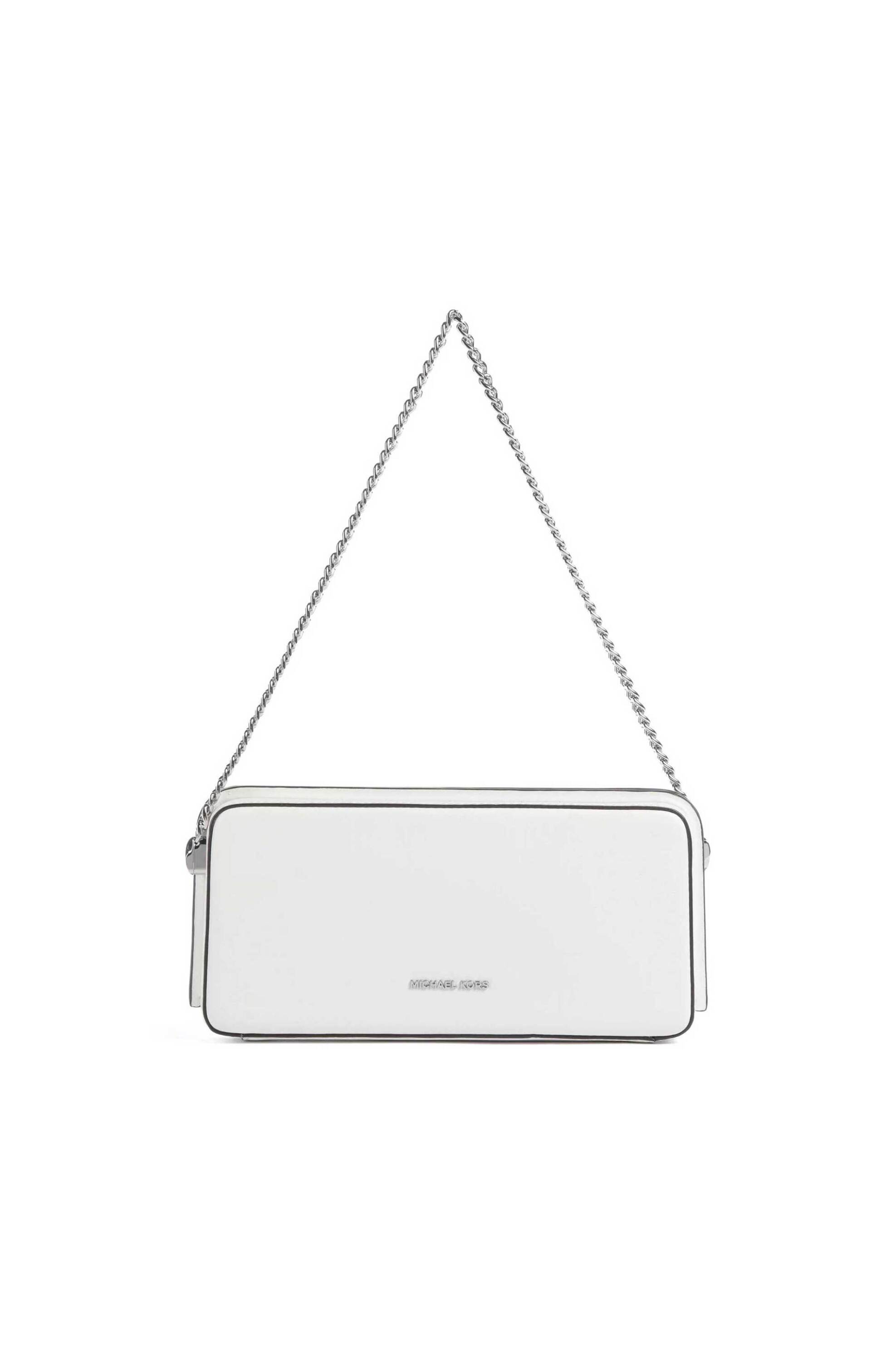 Michael Kors γυναικεία δερμάτινη τσάντα clutch/ώμου "Goldie" - 30S6S14C6L Λευκό