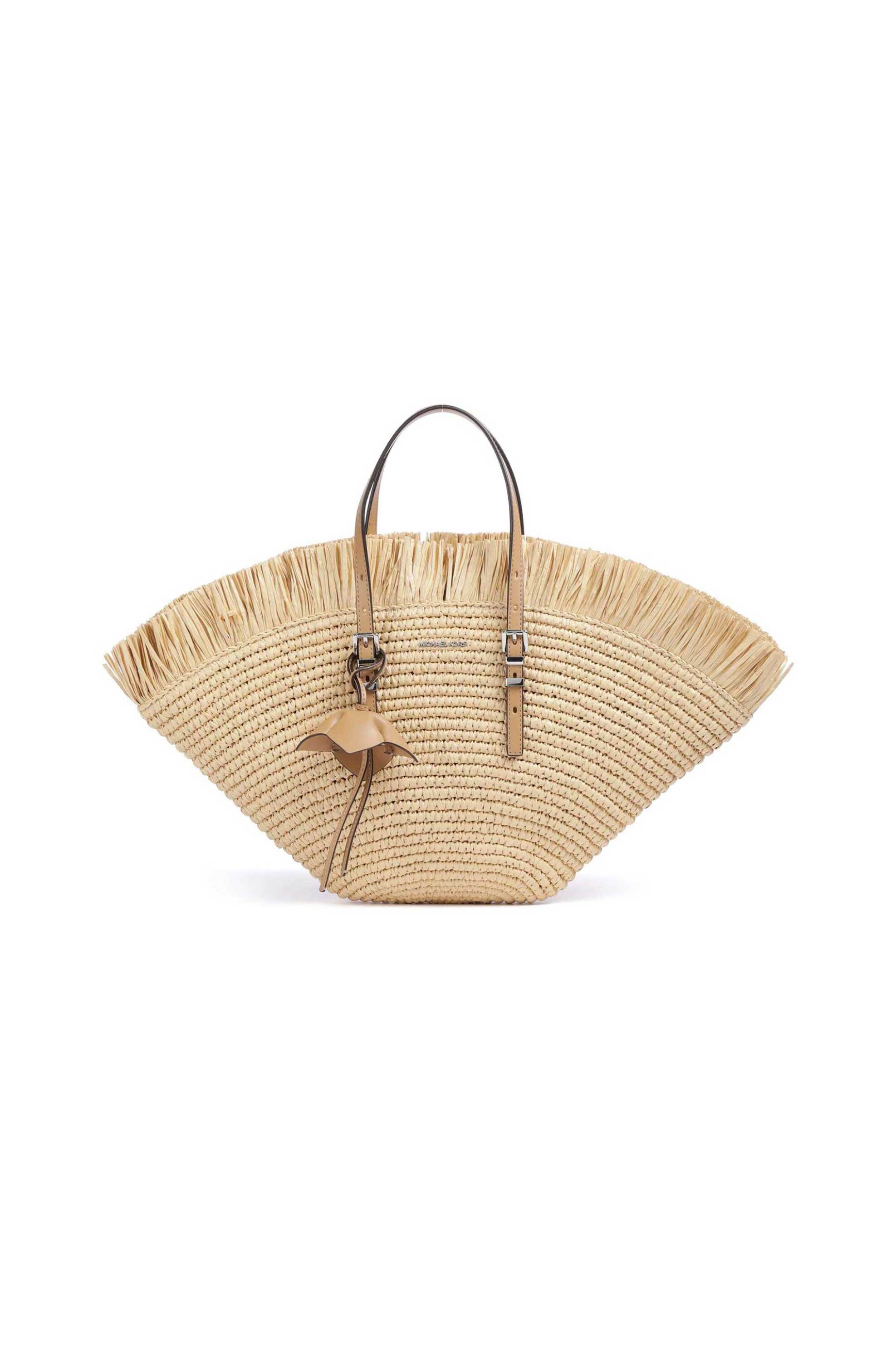 Michael Kors γυναικεία ψάθινη τσάντα tote "Isa Small" - 30S6S9FT1W Μπεζ