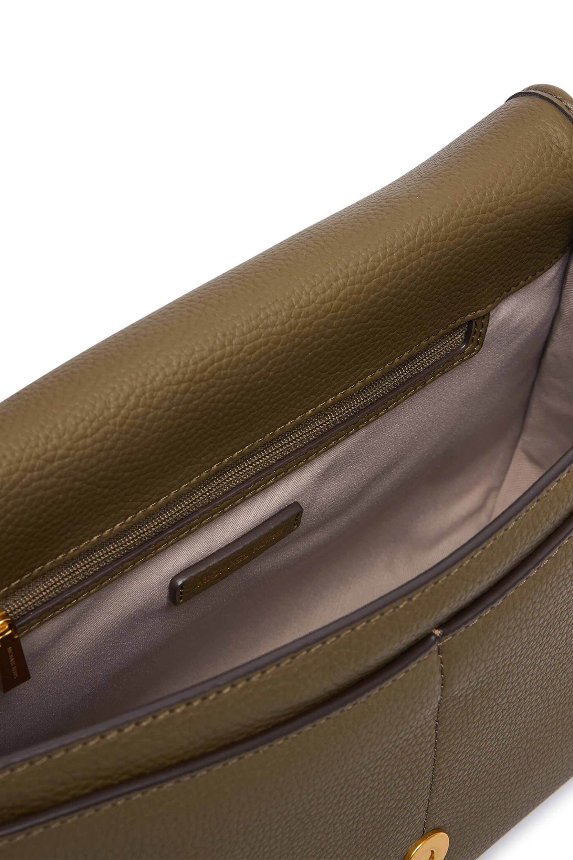 MICHAEL KORS Michael Kors γυναικεία δερμάτινη τσάντα ώμου "Holmes Medium" - 30T6AX3M2L Χακί - 3