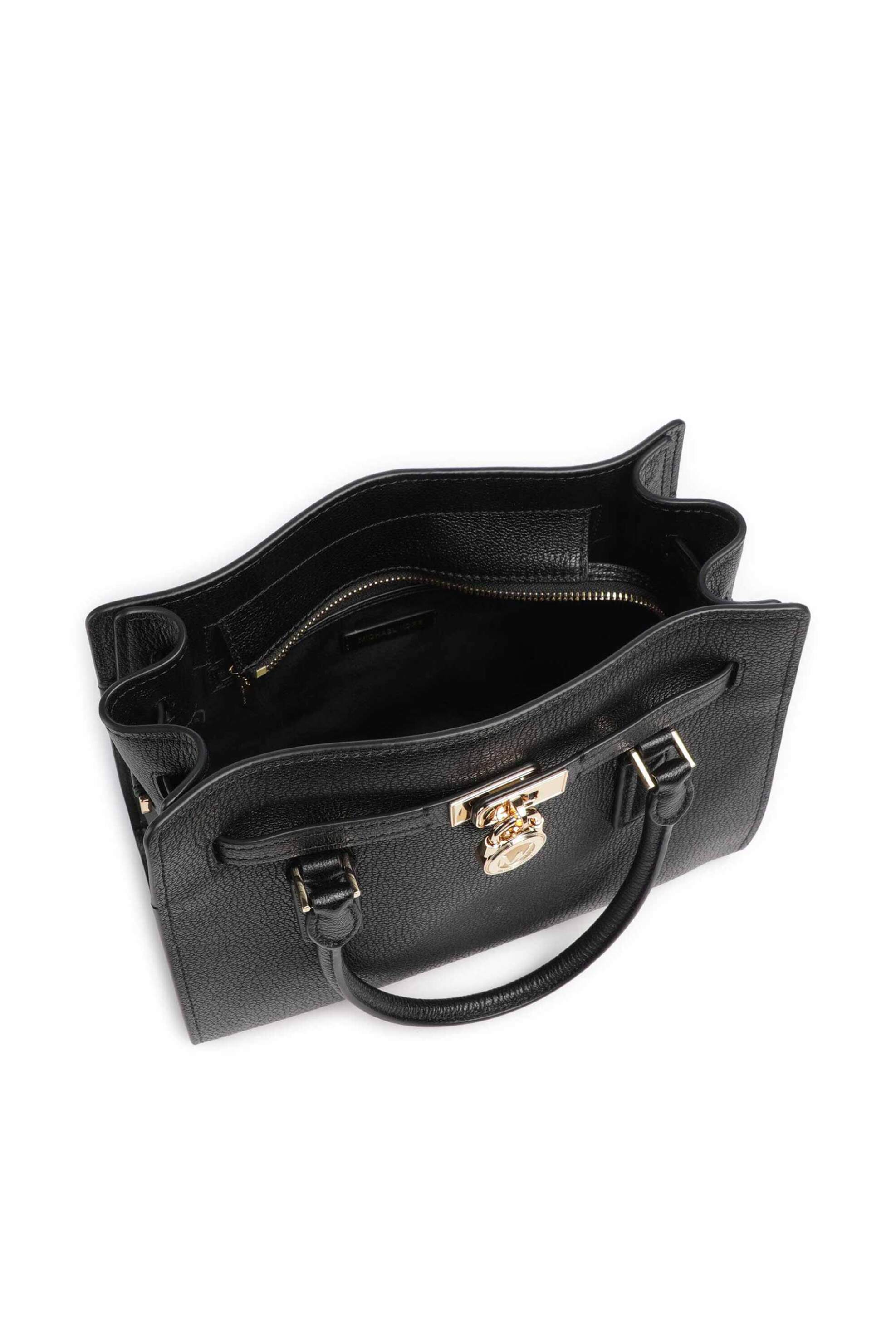 Michael Kors Γυναικεία Δερμάτινη Τσάντα Χειρός Hamilton Moderne Small - 30T6Gnxs1L Μαύρο