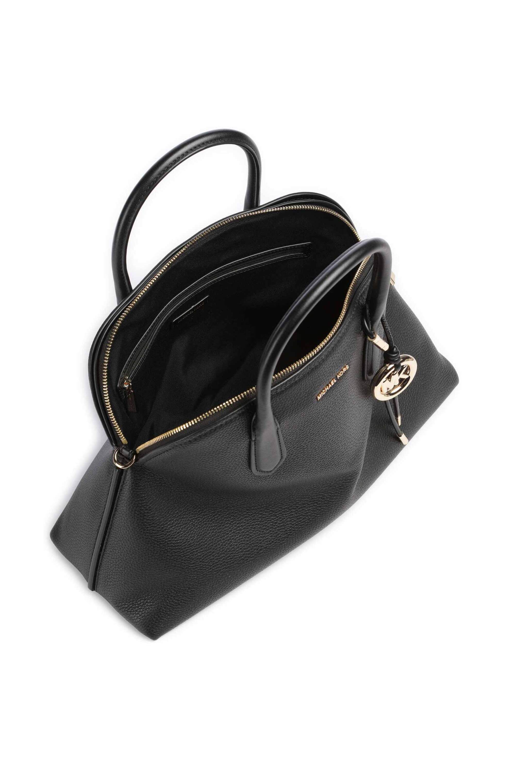 Michael Kors Γυναικεία Δερμάτινη Τσάντα Χειρός Freddie Large - 30T6Gx4S7L Μαύρο