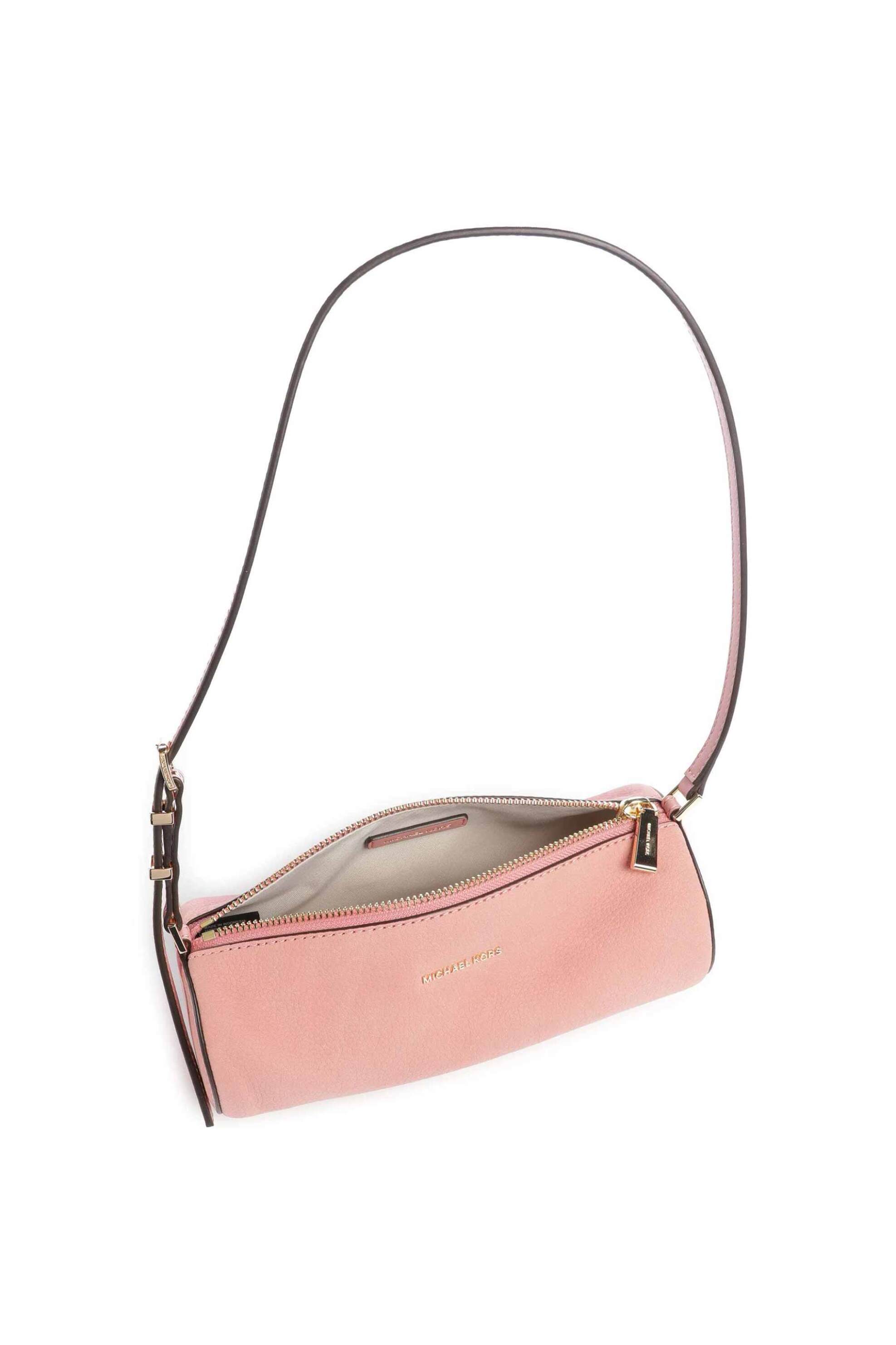 Michael Kors Γυναικεία Δερμάτινη Τσάντα Ώμου Izzy Small - 32T6Gzyc1T Ροζ