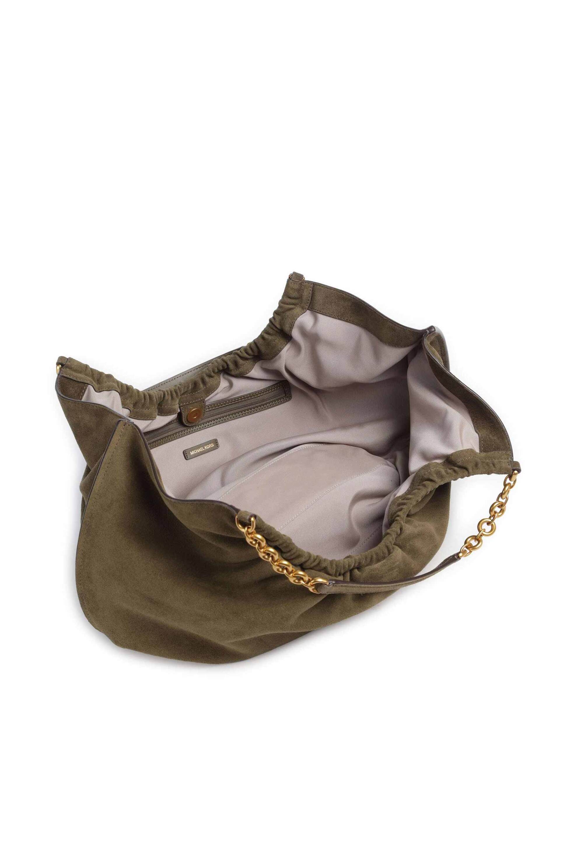 Michael Kors Γυναικεία Δερμάτινη Τσάντα Tote Indie Large - 30T6A50T9S Χακί
