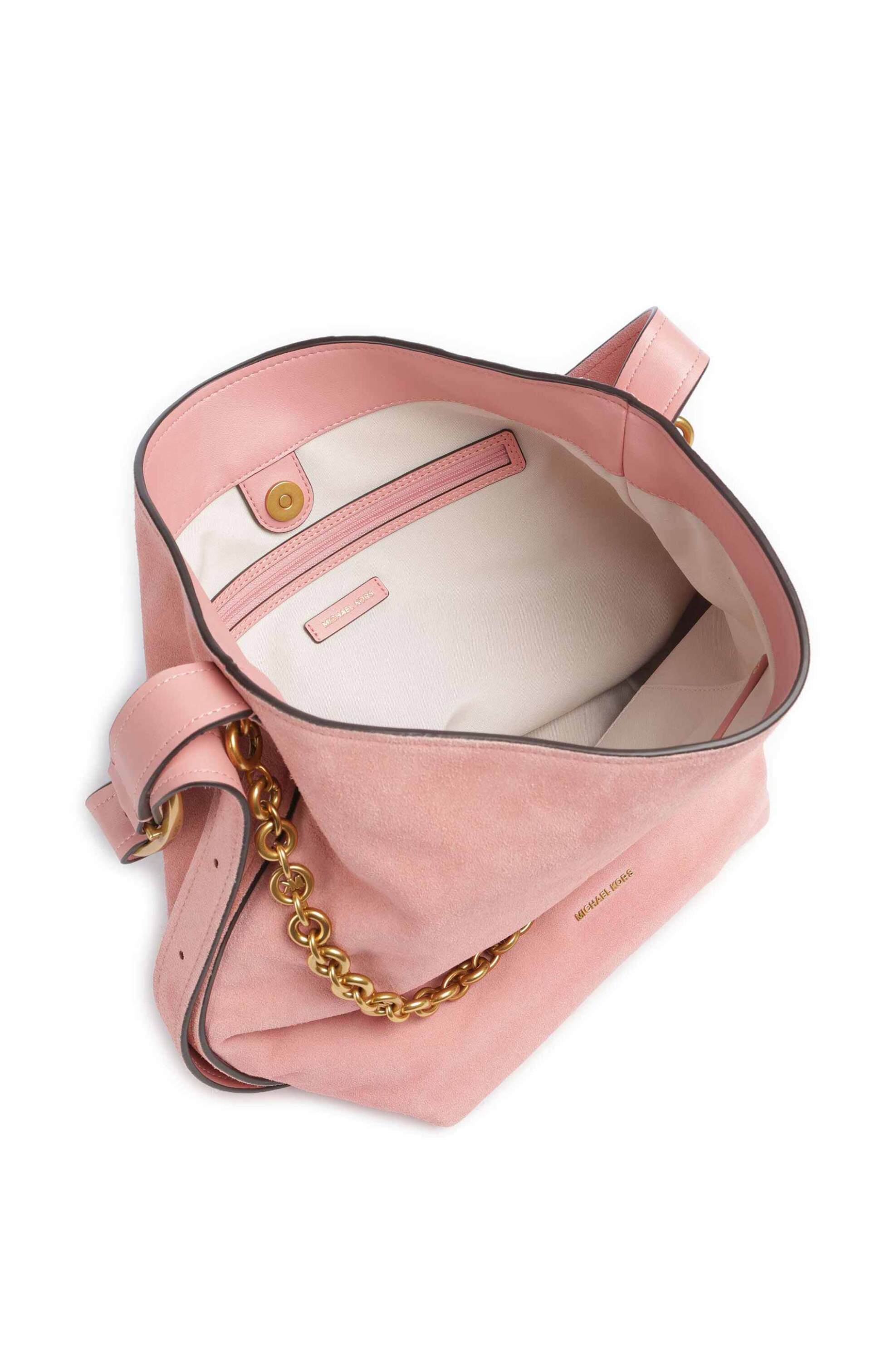 Michael Kors Γυναικεία Δερμάτινη Τσάντα Hobo Nolita Large - 30T6Auem8S Ροζ