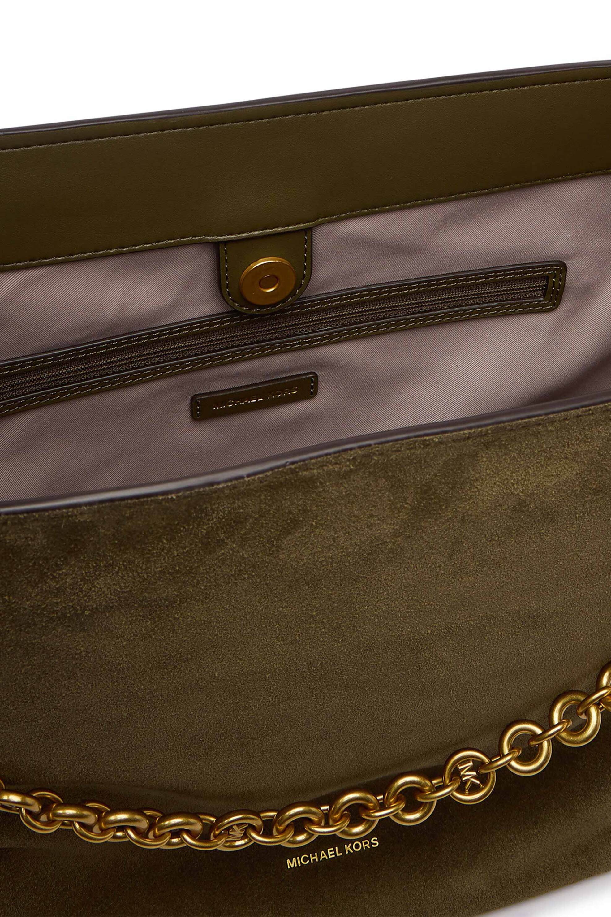 MICHAEL KORS Michael Kors γυναικεία δερμάτινη τσάντα hobo "Nolita Large" - 30T6AUEM8S Χακί - 3
