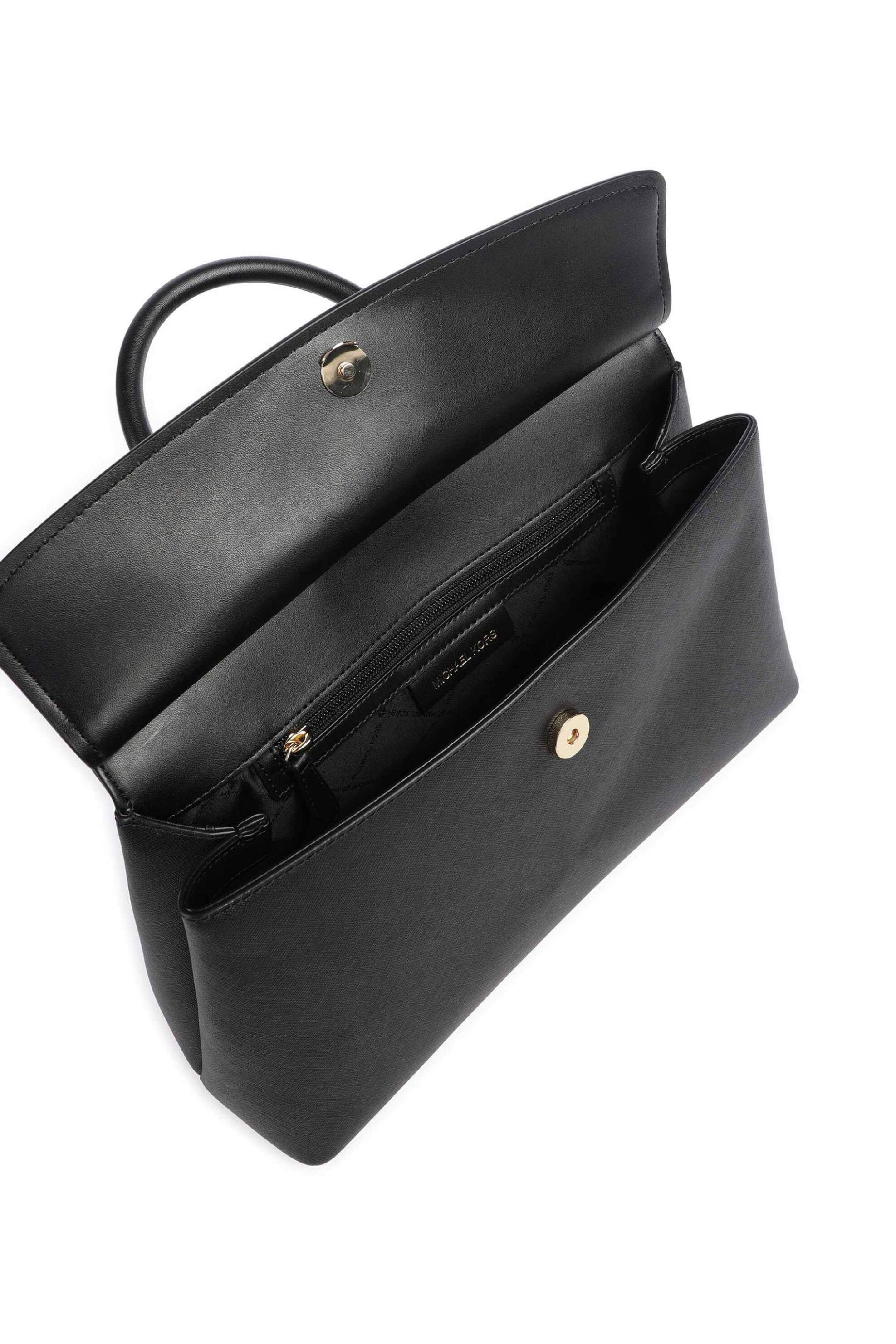 Michael Kors Γυναικεία Δερμάτινη Τσάντα Χειρός Landry Medium - 30T6Gx7S2L Μαύρο