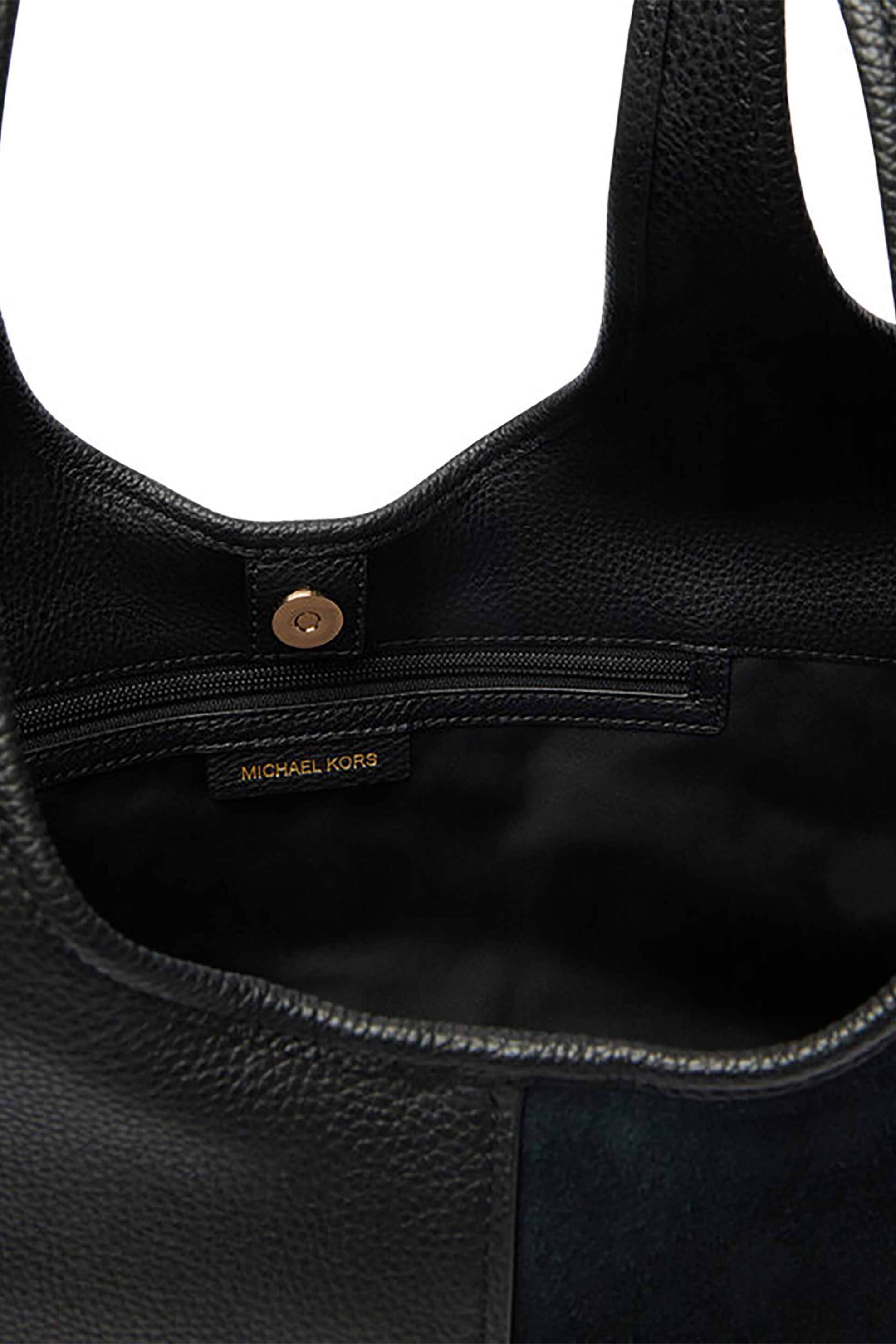 MICHAEL KORS Michael Kors γυναικεία δερμάτινη τσάντα ώμου - 30T6G51T3S Μαύρο - 3