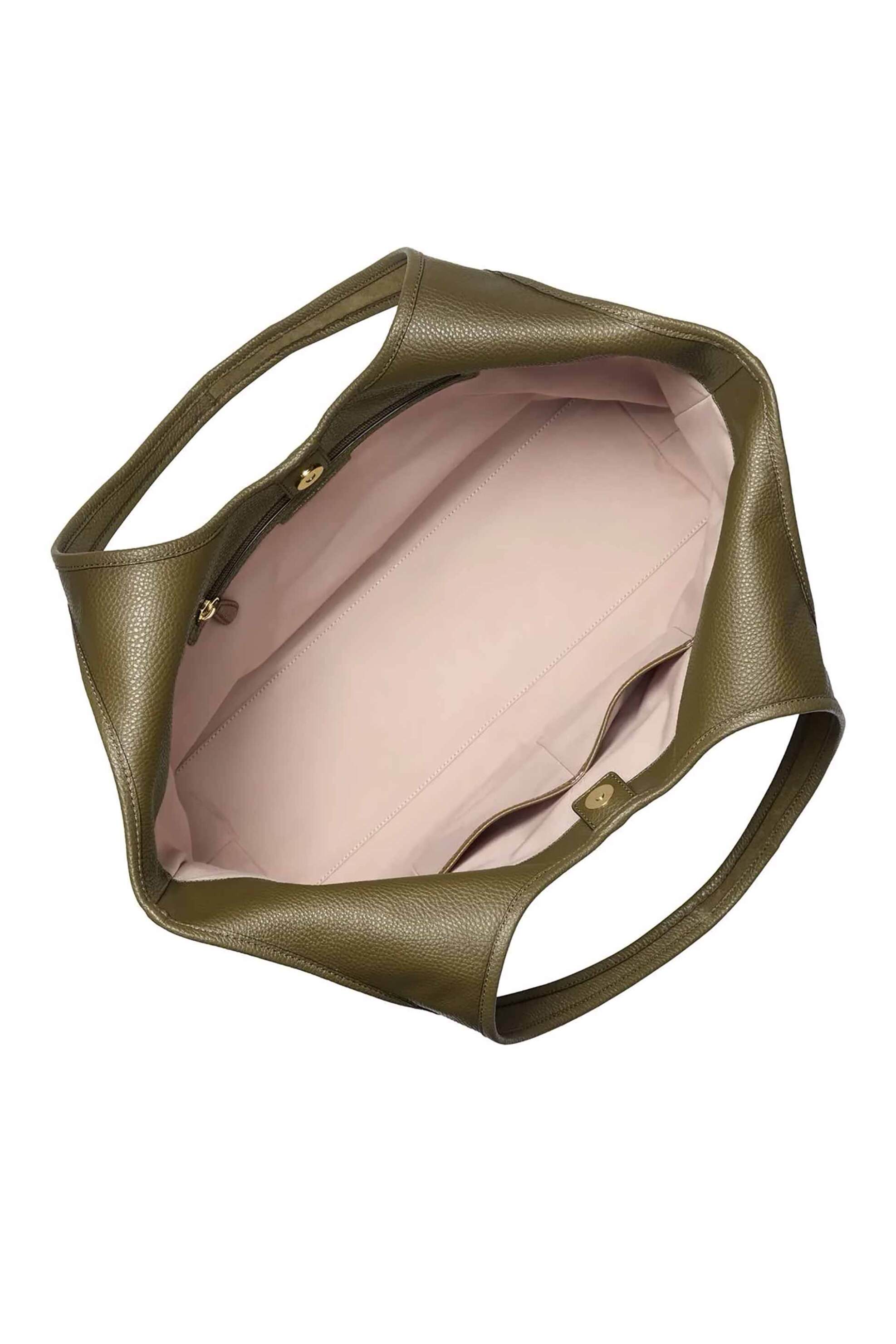 MICHAEL KORS Michael Kors γυναικεία δερμάτινη τσάντα ώμου - 30T6G51T3S Χακί - 3