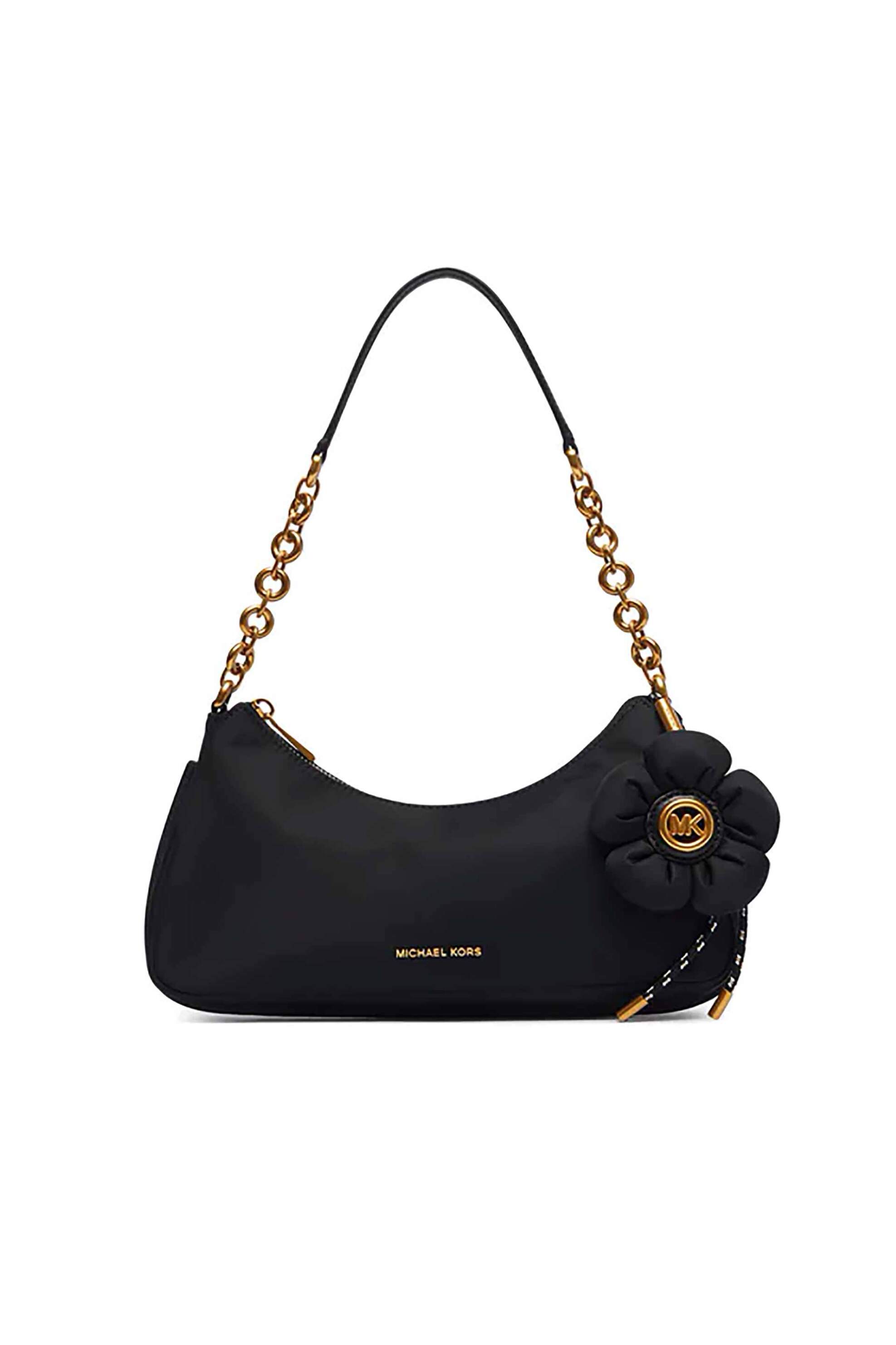 Michael Kors γυναικεία τσάντα ώμου με διακοσμητικό μπρελόκ - 32T6AY5C2C Μαύρο