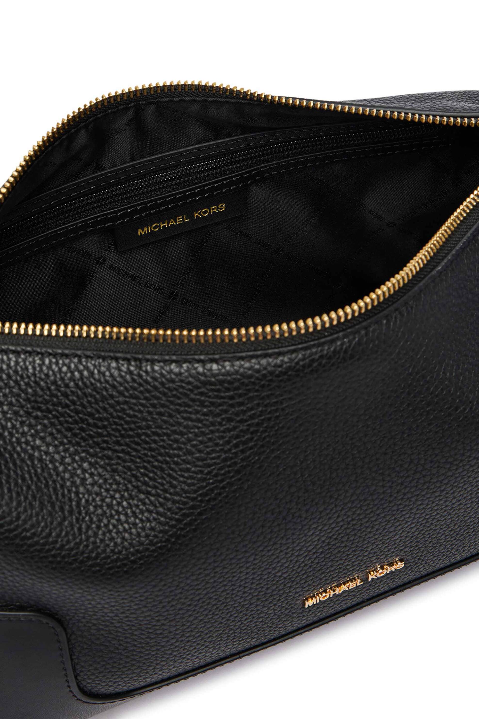 MICHAEL KORS Michael Kors γυναικεία τσάντα ώμου με μεταλλικό logo "Teddi" - 30F6G24L2L Μαύρο - 3