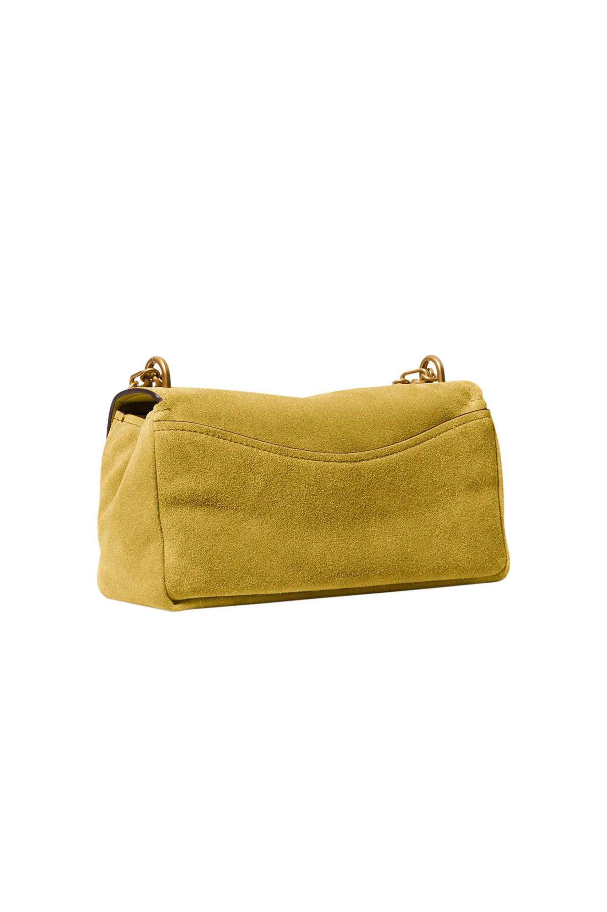 Michael Kors γυναικεία suede τσάντα ώμου με μεταλλικό λογότυπο - 30F6AYTL5S Κίτρινο
