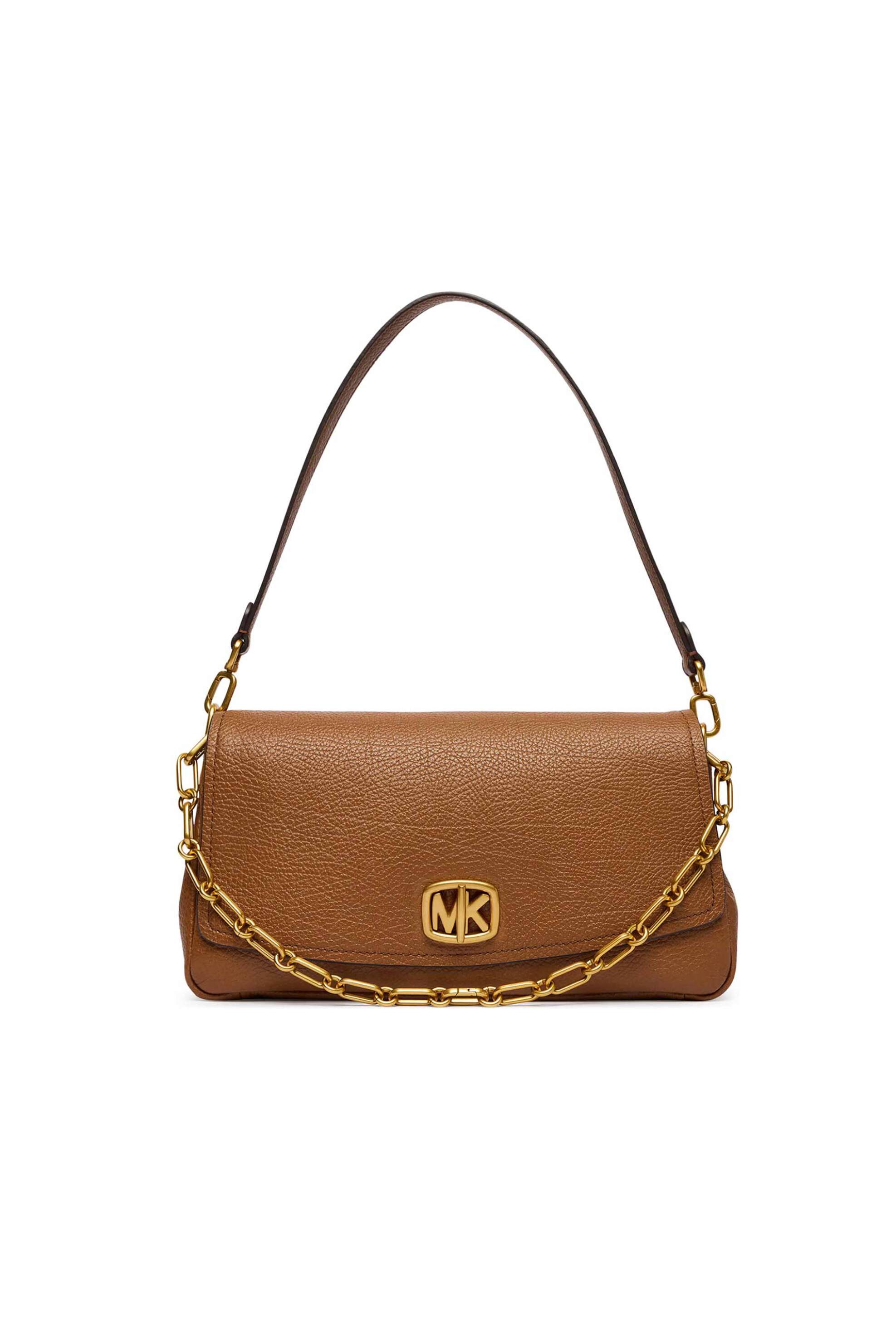 Michael Kors γυναικεία suede τσάντα ώμου με μεταλλικό λογότυπο - 30F6AYTL7E Ταμπά