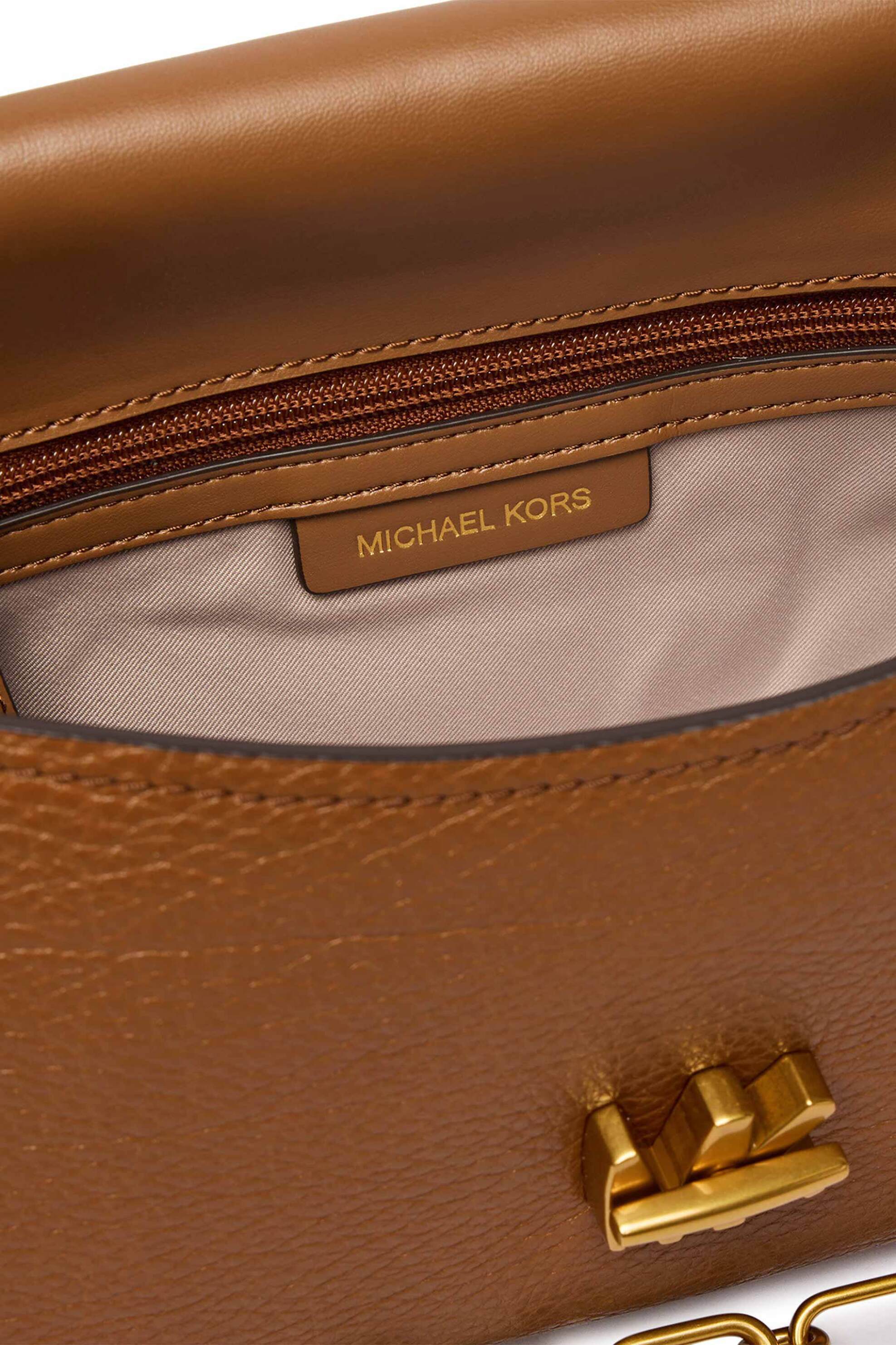 MICHAEL KORS Michael Kors γυναικεία suede τσάντα ώμου με μεταλλικό λογότυπο - 30F6AYTL7E Ταμπά - 3