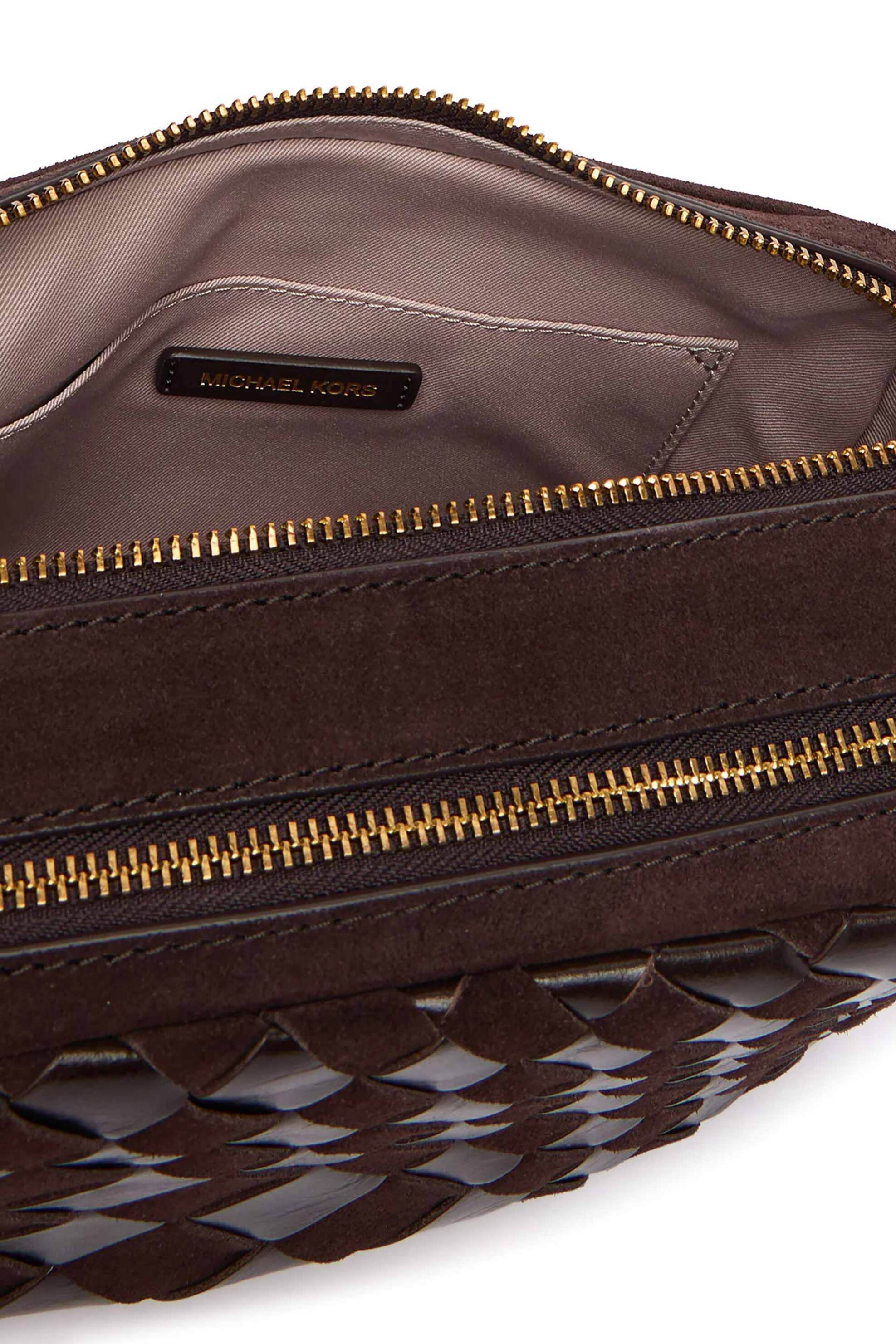 MICHAEL KORS Michael Kors γυναικεία τσάντα crossbody με πλεκτό σχέδιο "Jet Set" - 32F6AYTC6S Καφέ Σκούρο - 3