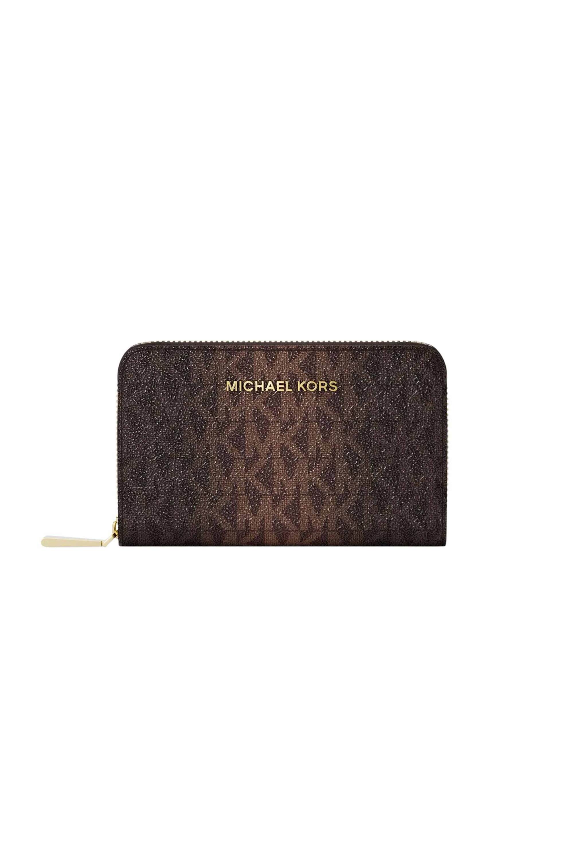 Michael Kors γυναικείο πορτοφόλι με all-over monogram - 32F6GJ6D0B Καφέ