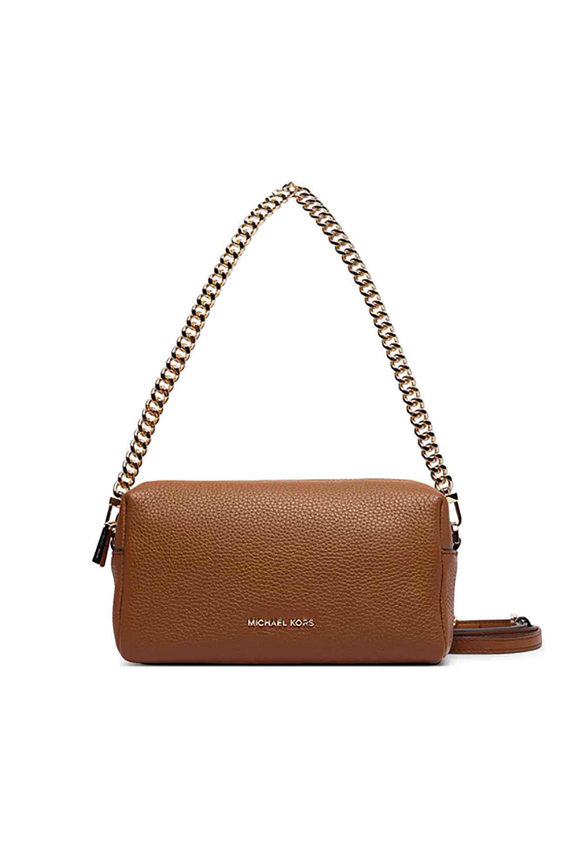 Michael Kors γυναικεία suede τσάντα ώμου με μεταλλικό λογότυπο - 32F6GYTC5L Ταμπά