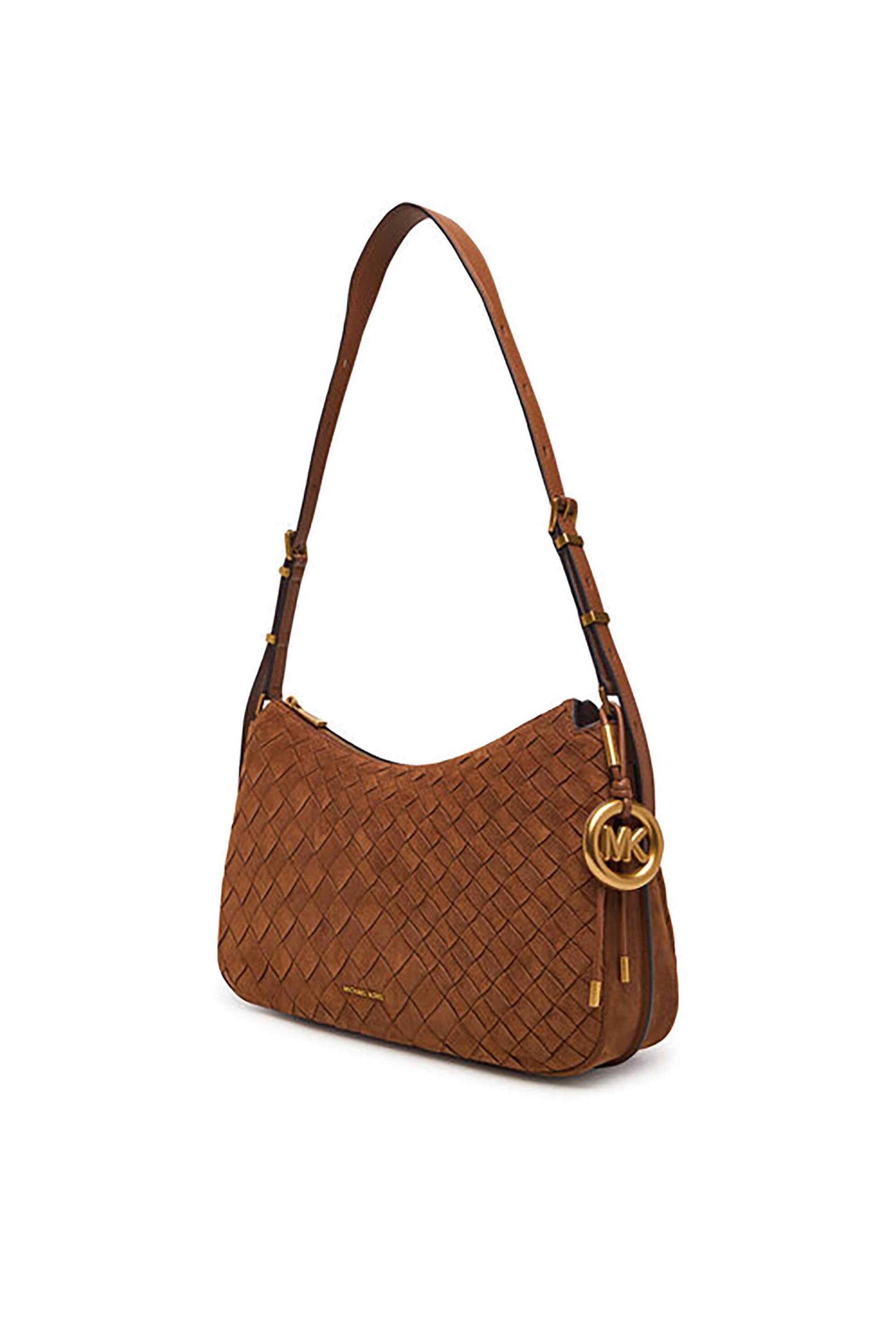 Michael Kors γυναικεία suede τσάντα ώμου με πλεκτό σχέδιο 