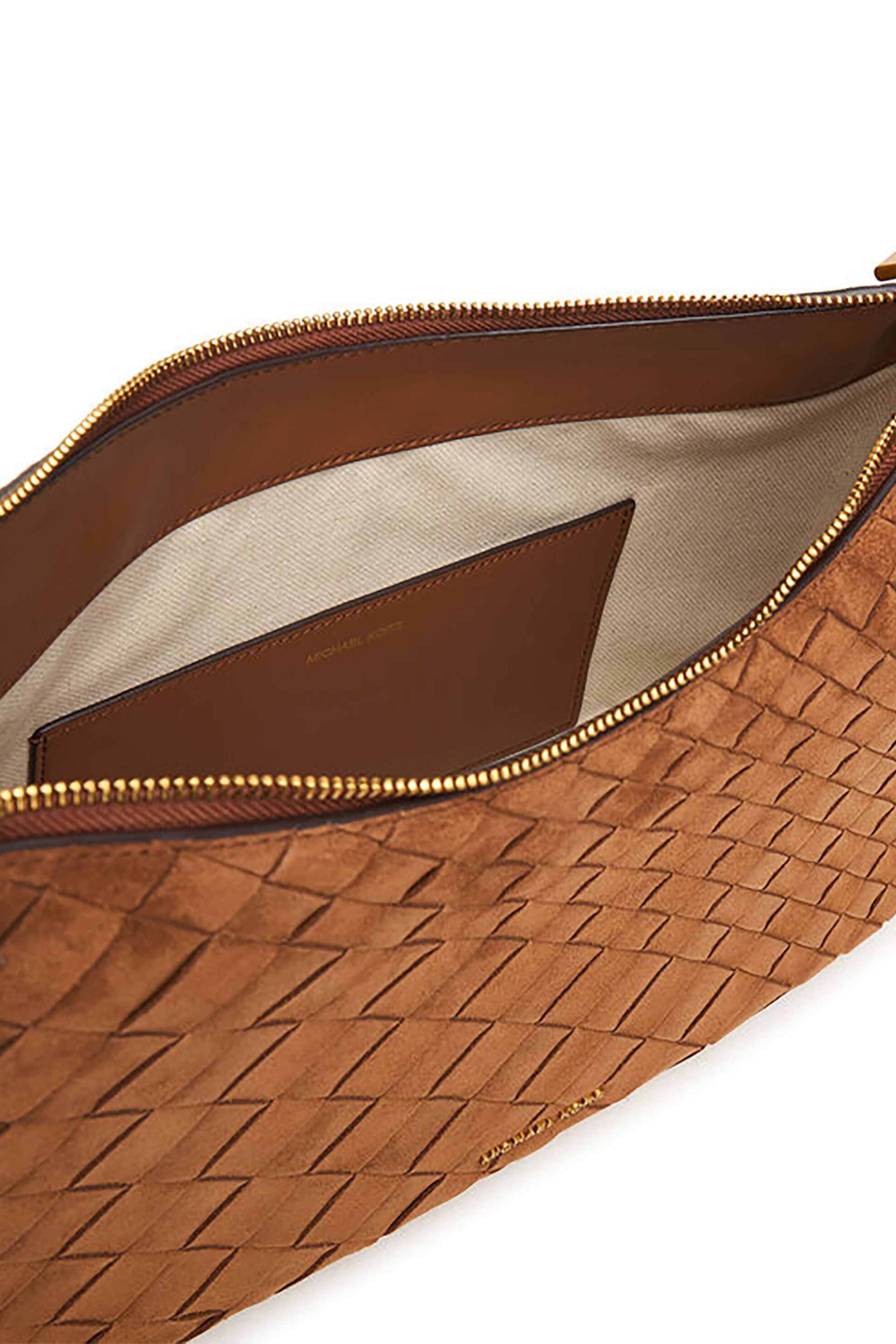MICHAEL KORS Michael Kors γυναικεία suede τσάντα ώμου με πλεκτό σχέδιο "Nolita" - 30F6AY5L2L Ταμπά - 4