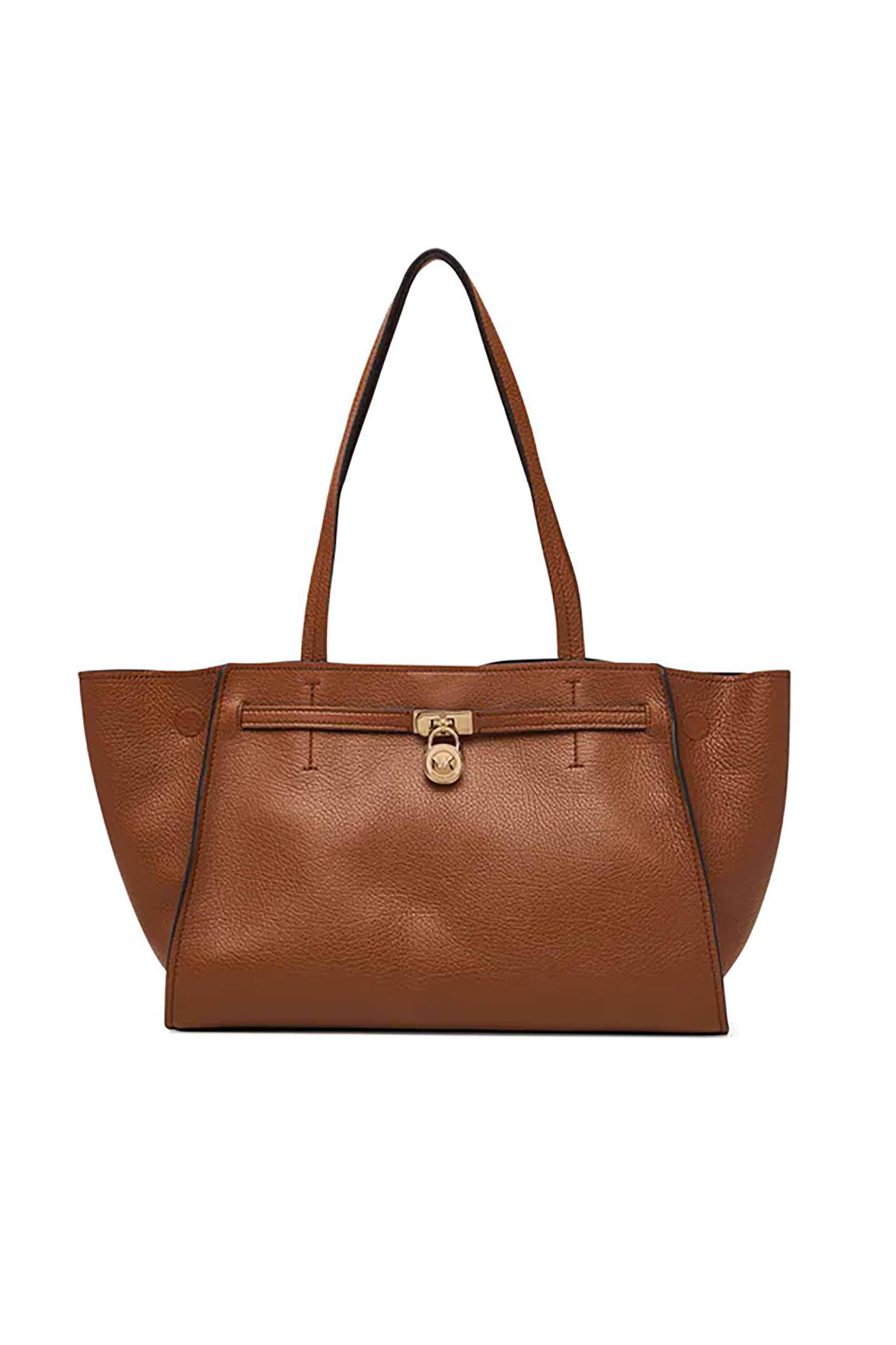 MICHAEL KORS Michael Kors γυναικεία suede τσάντα ώμου tote με μεταλλικό λογότυπο "Hamilton" - 30F6GNXT7L Ταμπά