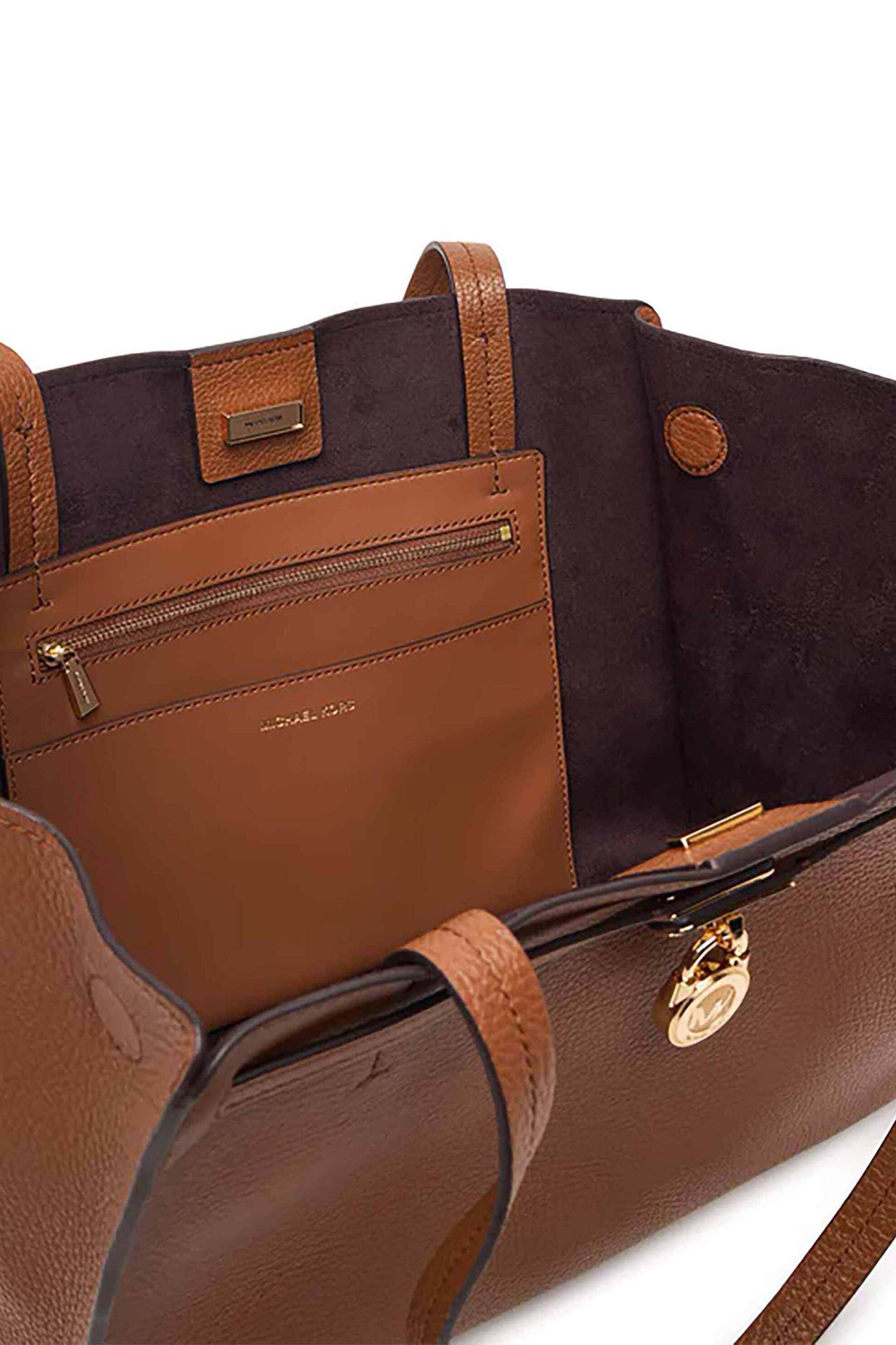 MICHAEL KORS Michael Kors γυναικεία suede τσάντα ώμου tote με μεταλλικό λογότυπο "Hamilton" - 30F6GNXT7L Ταμπά - 3