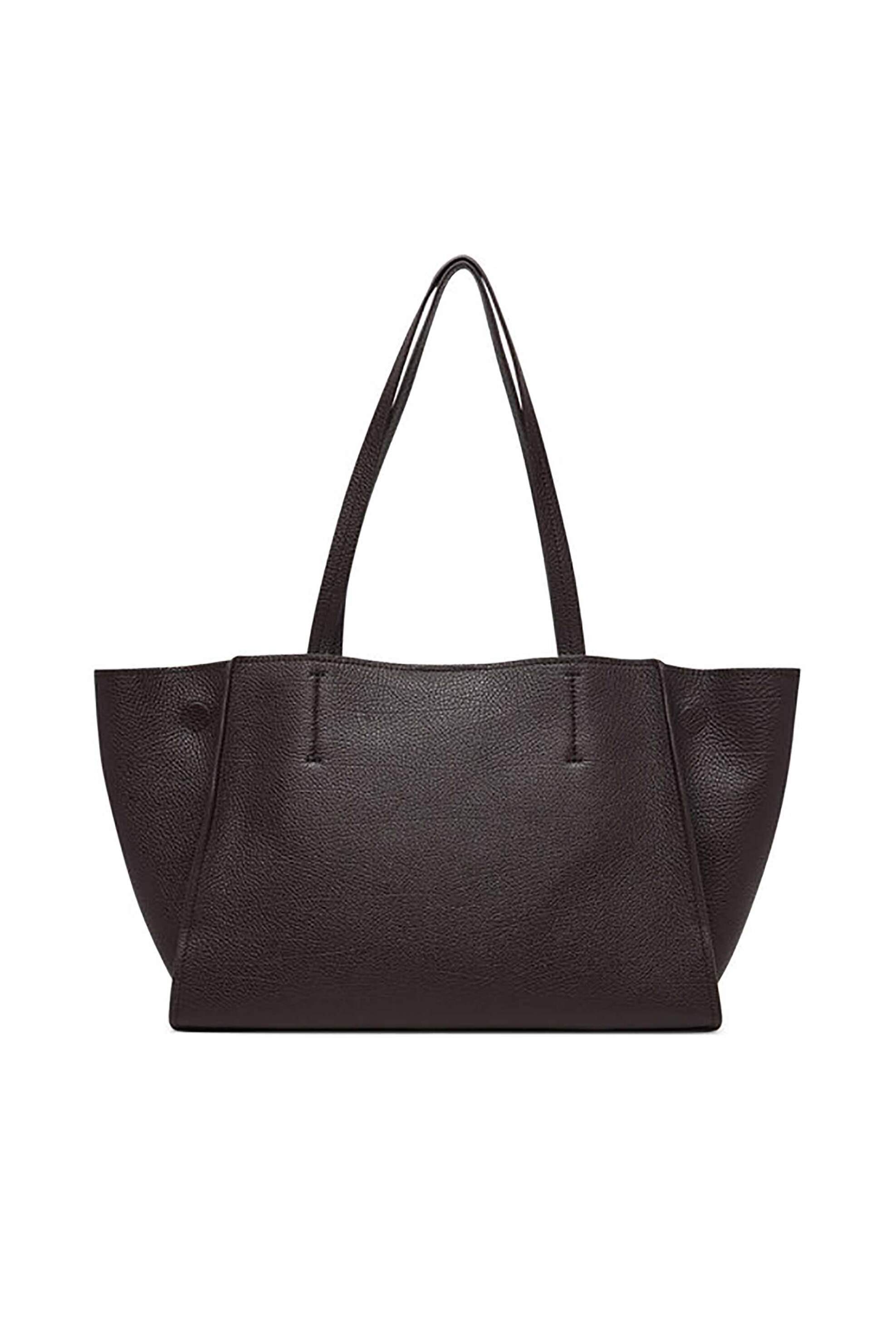 MICHAEL KORS Michael Kors γυναικεία suede τσάντα ώμου tote με μεταλλικό λογότυπο "Hamilton" - 30F6GNXT7L Καφέ Σκούρο - 2