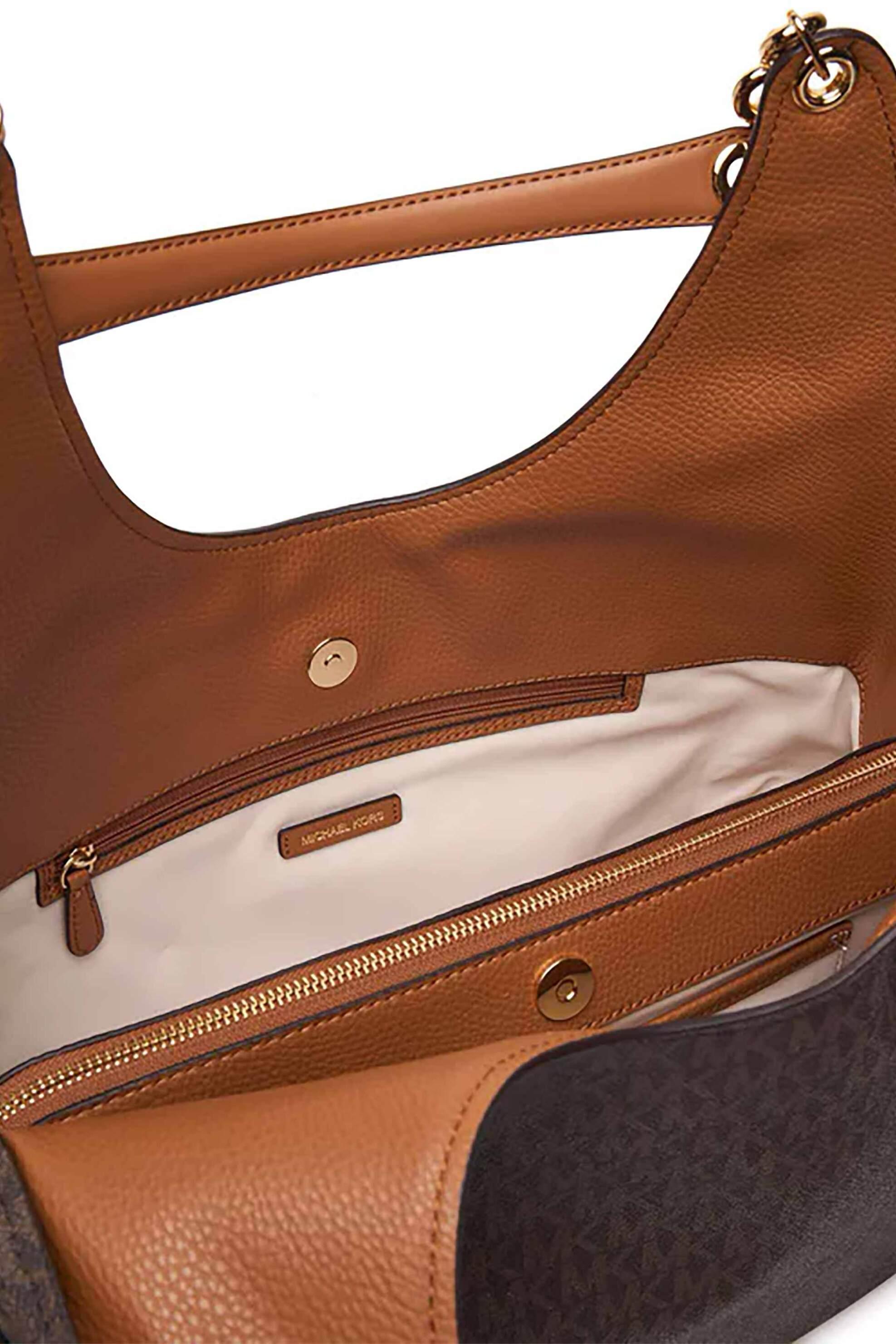 MICHAEL KORS Michael Kors γυναικεία τσάντα ώμου με all-over logo - 30F6GEJE7B Καφέ - 3