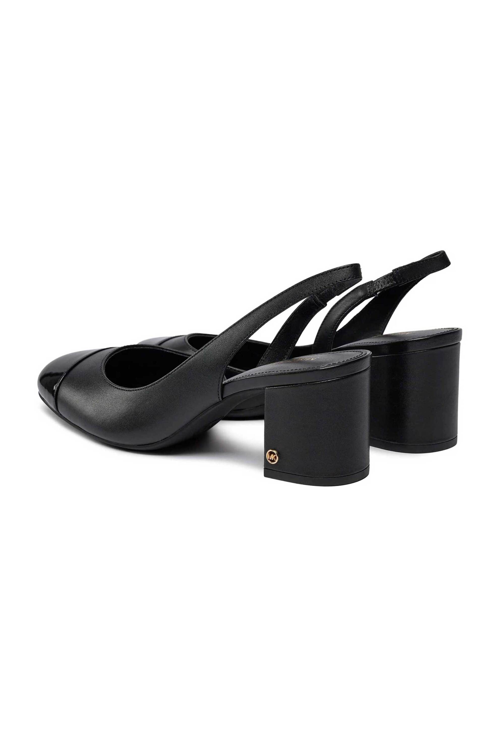 Michael Kors γυναικείες δερμάτινες γόβες μονόχρωμες με μεταλλική λεπτομέρεια "Perla" - 40R4PLMP1L Μαύρο φωτογραφία