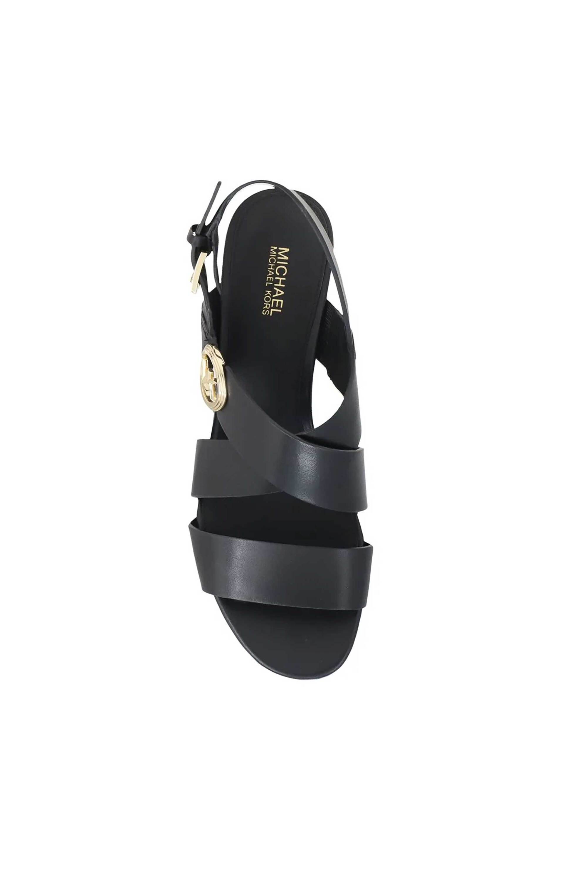 Michael Kors Γυναικεία Δερμάτινα Πέδιλα Vera - 40S4Vems1L Μαύρο