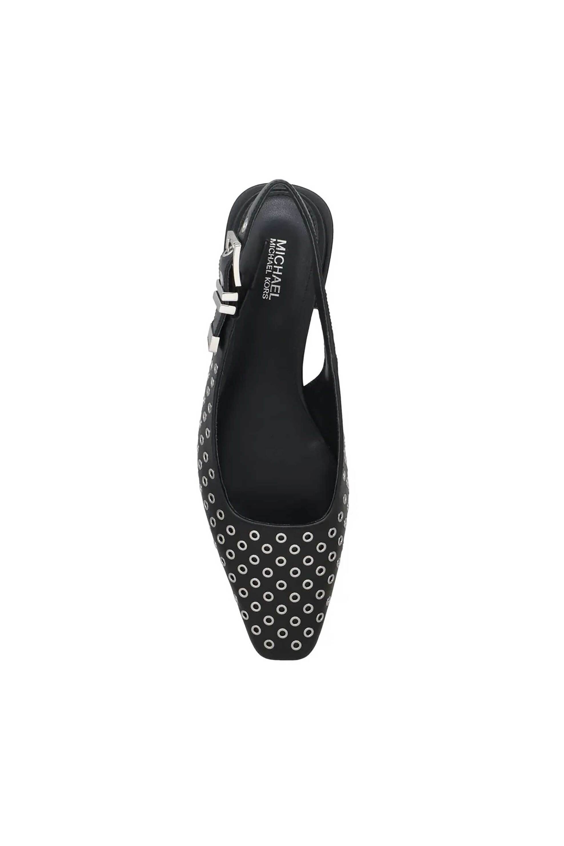Michael Kors γυναικεία δερμάτινα flat slingback παπούτσια "Darrington" - 40R5DAFP1L Μαύρο φωτογραφία