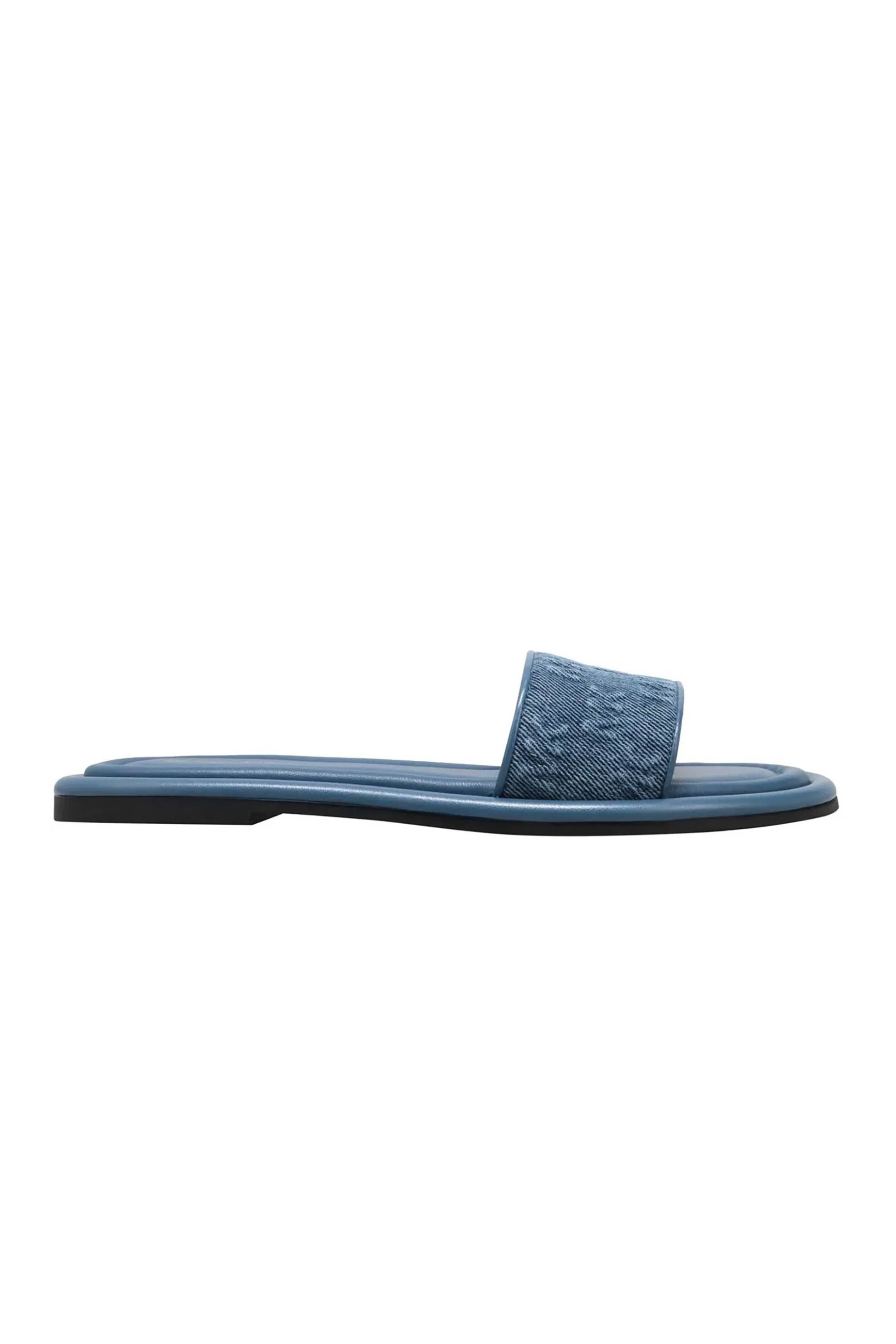  Michael Kors γυναικεία σανδάλια με all-over monogram και denim όψη 