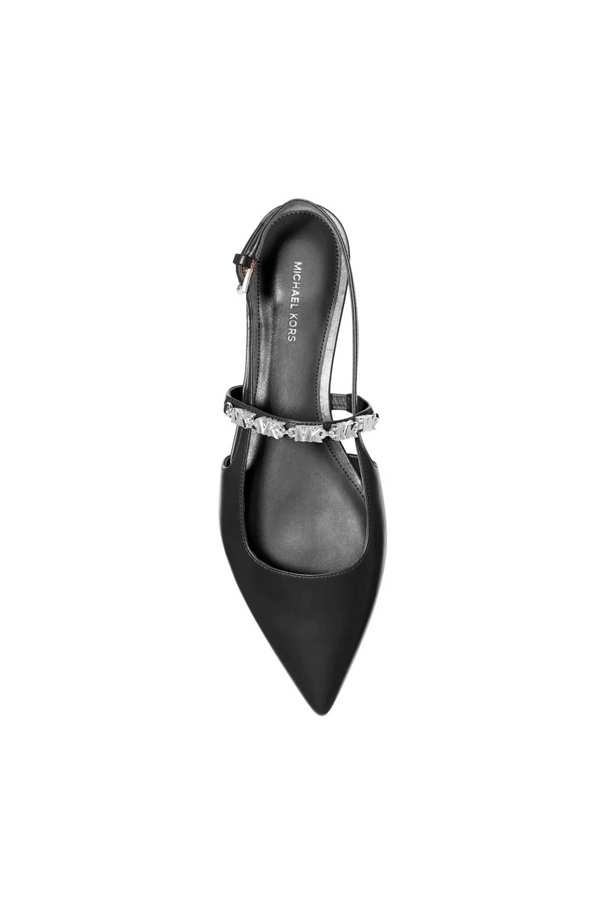 Michael Kors Γυναικεία Δερμάτινα Flat Slingback Παπούτσια Dina - 40R6Difp2L-** Μαύρο