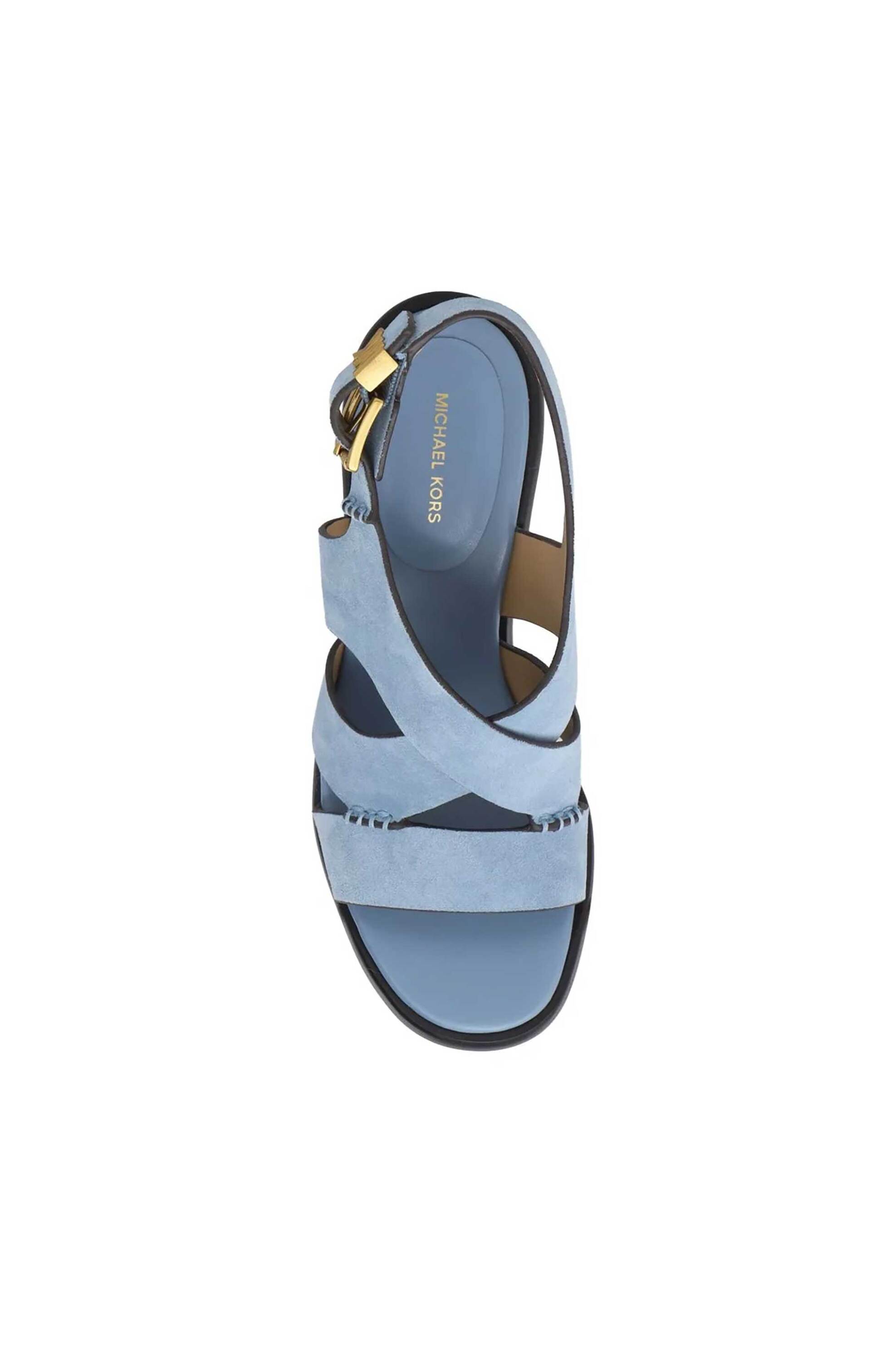 Michael Kors Γυναικεία Suede Πέδιλα Raven - 40S6Rvhs1S Μπλε Ανοιχτό