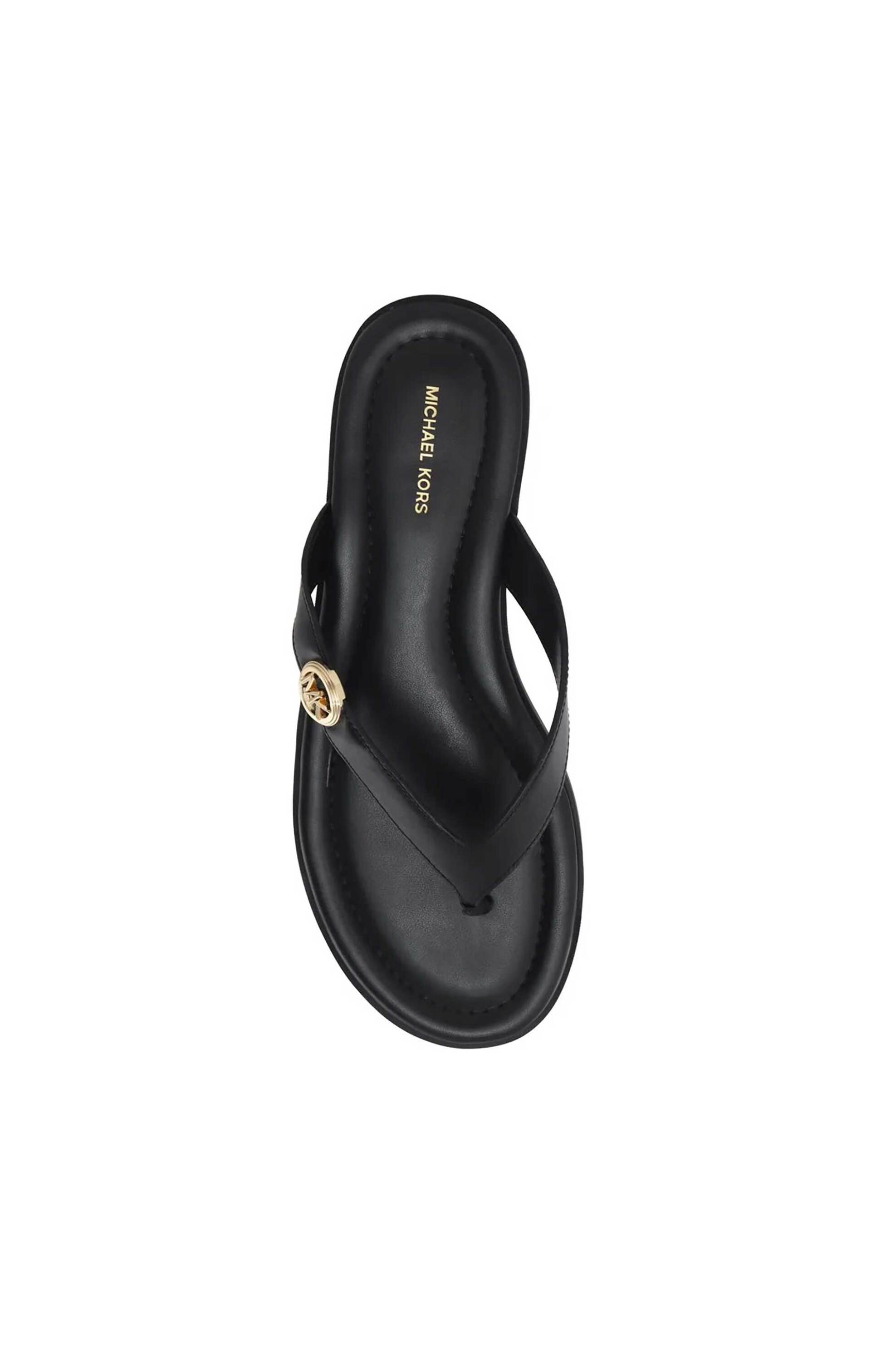 Michael Kors Γυναικεία Δερμάτινα Σανδάλια Erin - 40S6Erfs1L Μαύρο