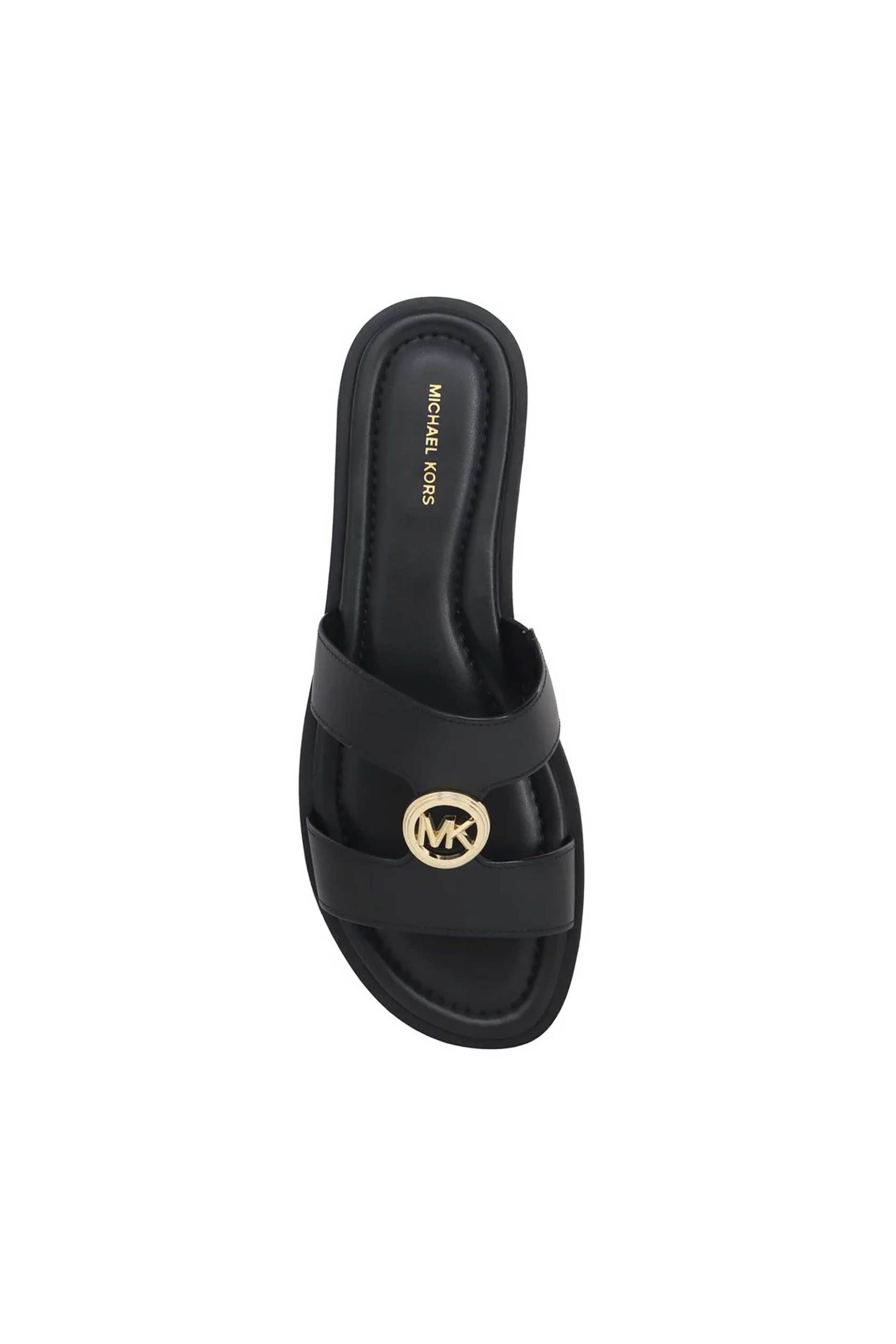 Michael Kors Γυναικεία Δερμάτινα Σανδάλια Erin - 40S6Erfs2L Μαύρο