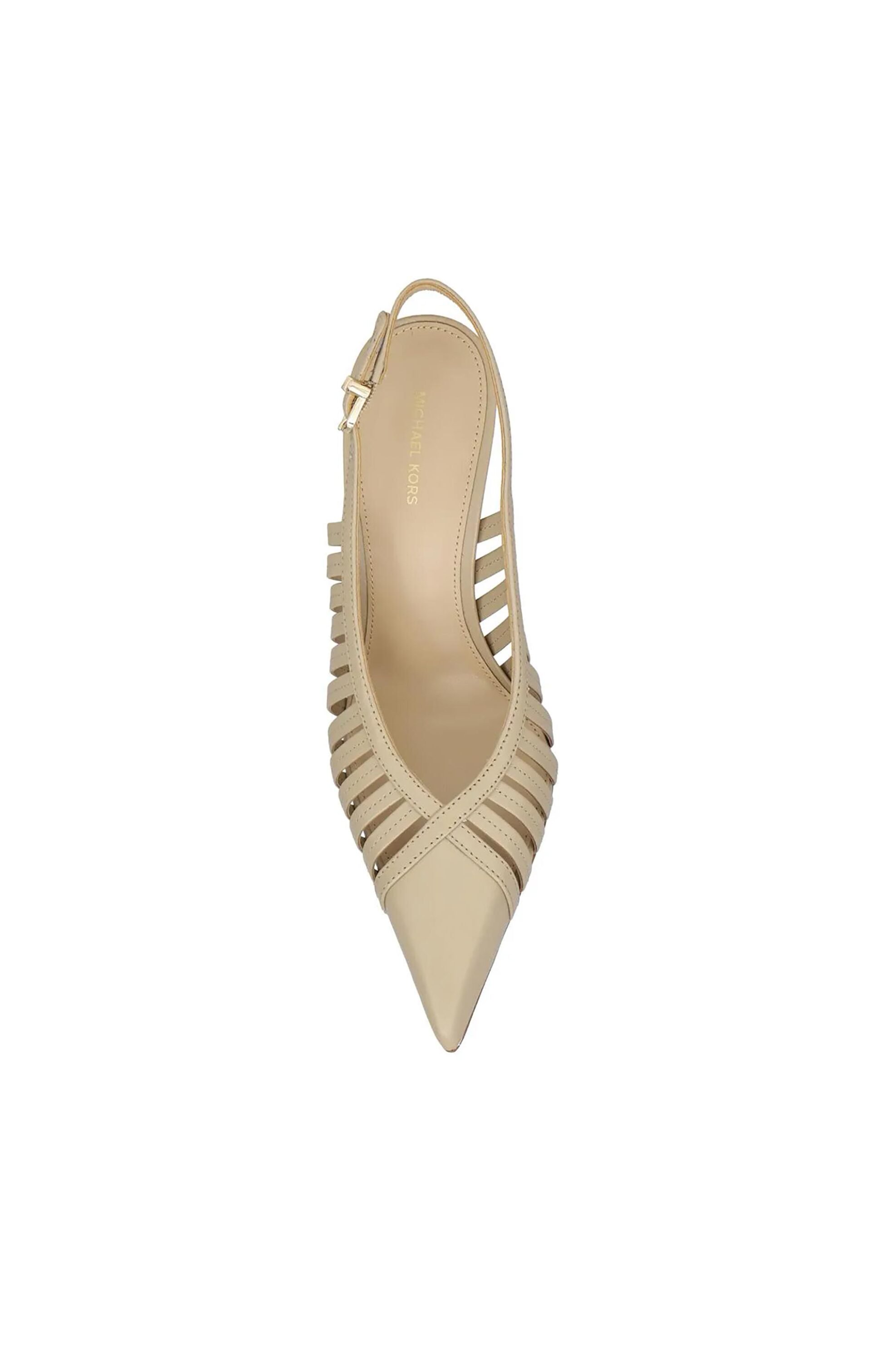 Michael Kors Γυναικείες Δερμάτινες Γόβες Slingback Adriana - 40T6Adhp1L Μπεζ