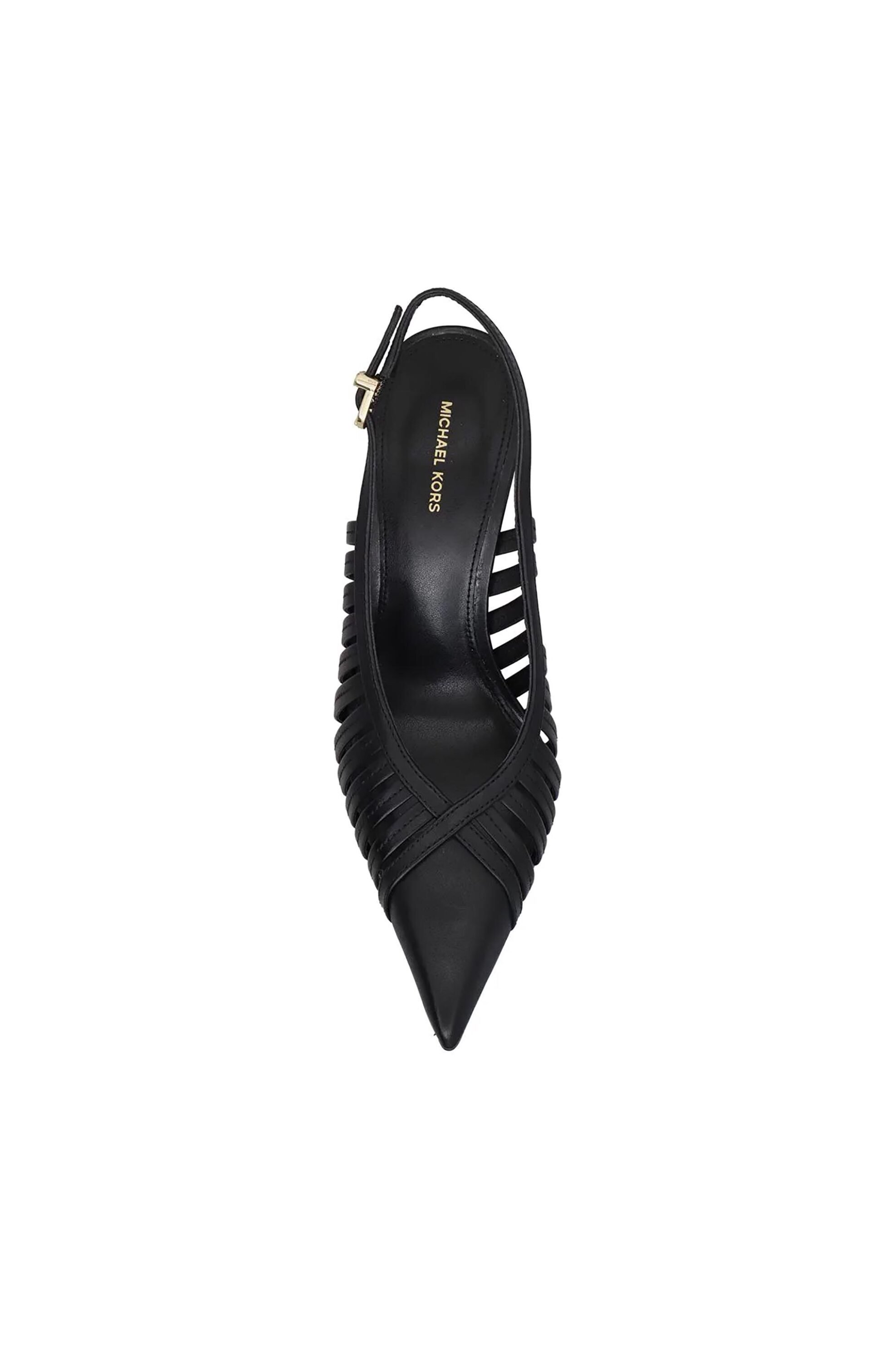 Michael Kors Γυναικείες Δερμάτινες Γόβες Slingback Adriana - 40T6Adhp1L Μαύρο