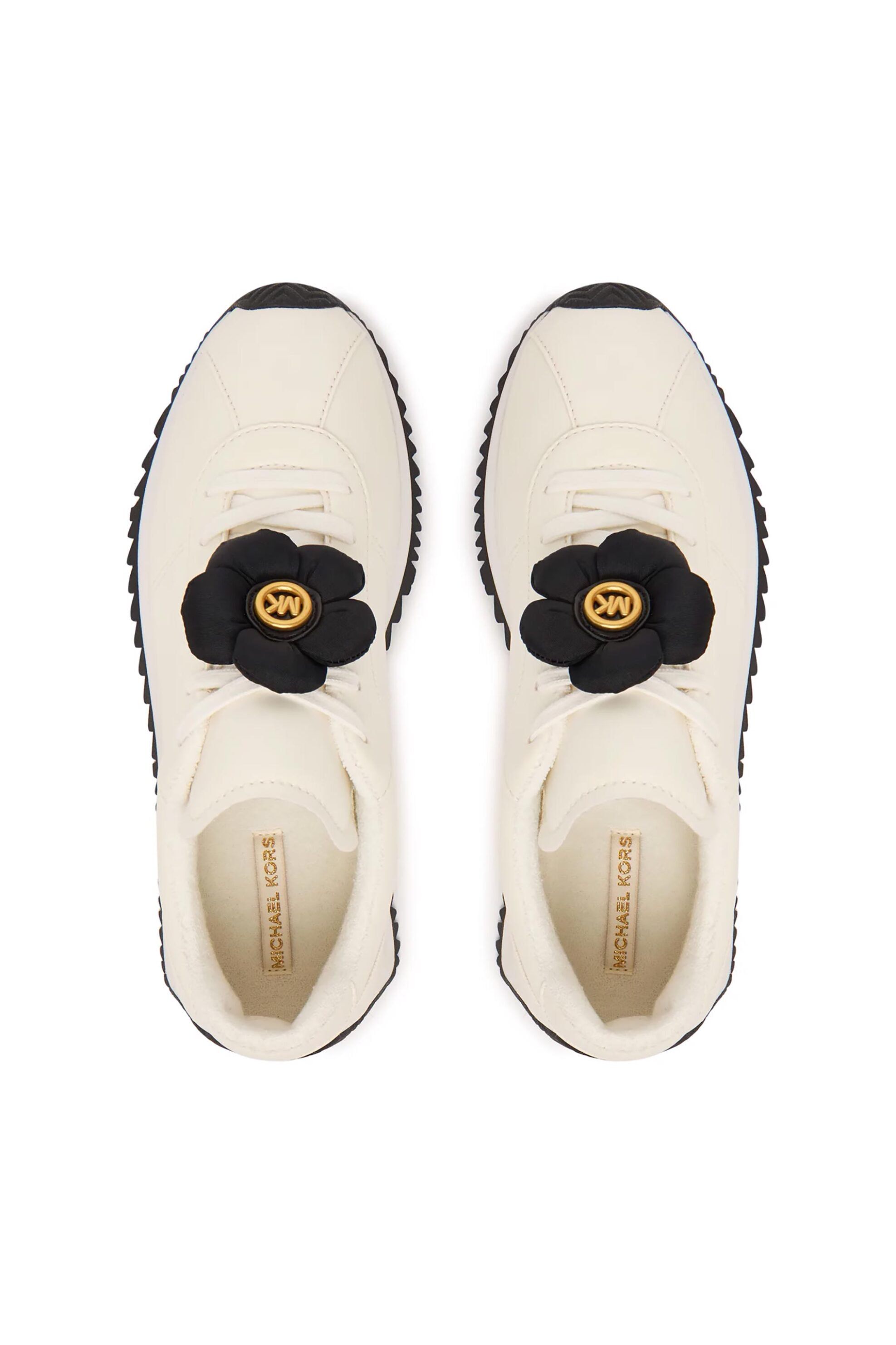 MICHAEL KORS Michael Kors γυναικεία sneakers με contrast λουλούδι με monogram "Rhodes" - 43T6RHFS1L Κρέμ - 4