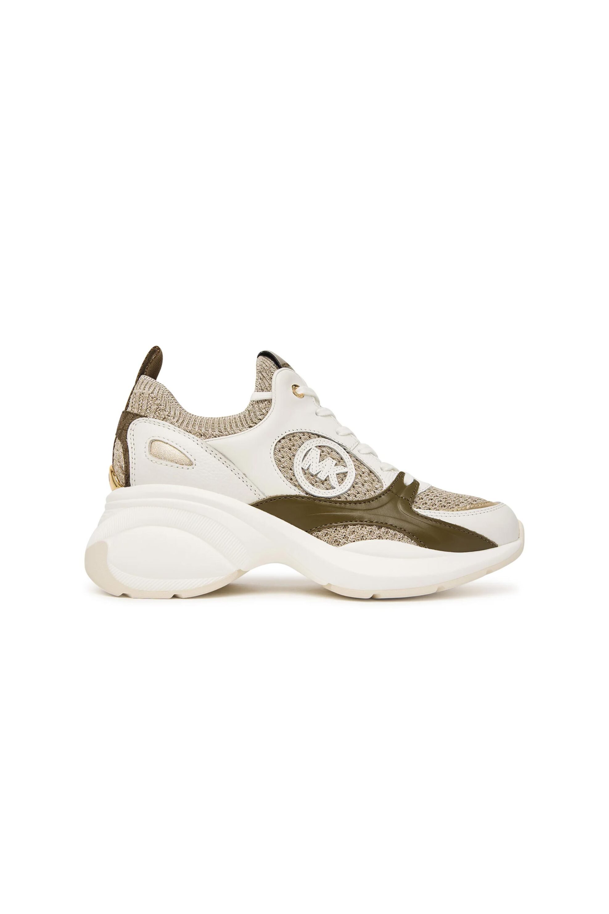 MICHAEL KORS Michael Kors γυναικεία δερμάτινα sneakers "Zuma" - 43T6ZUFS2L Μπεζ