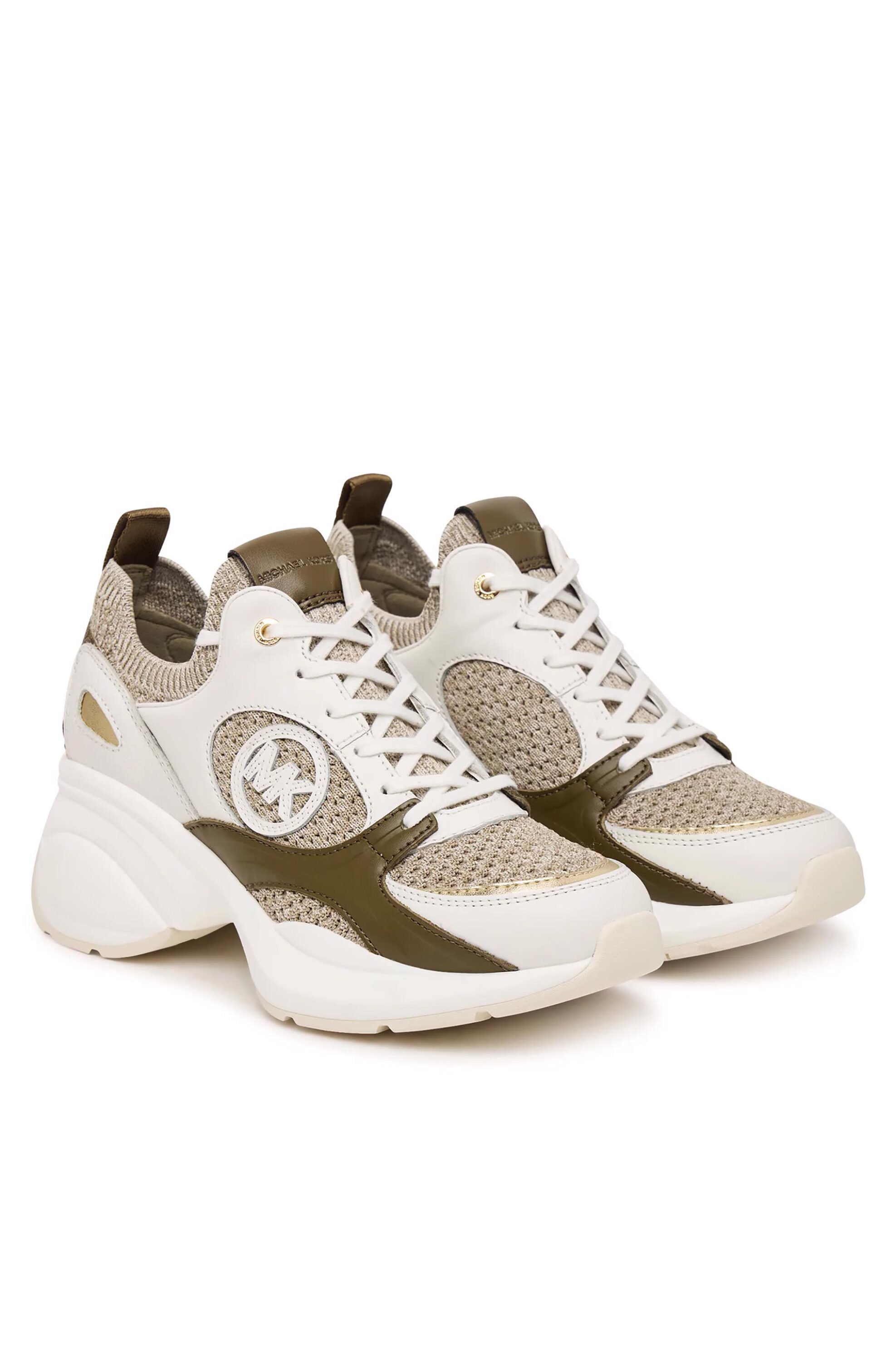 MICHAEL KORS Michael Kors γυναικεία δερμάτινα sneakers "Zuma" - 43T6ZUFS2L Μπεζ - 2