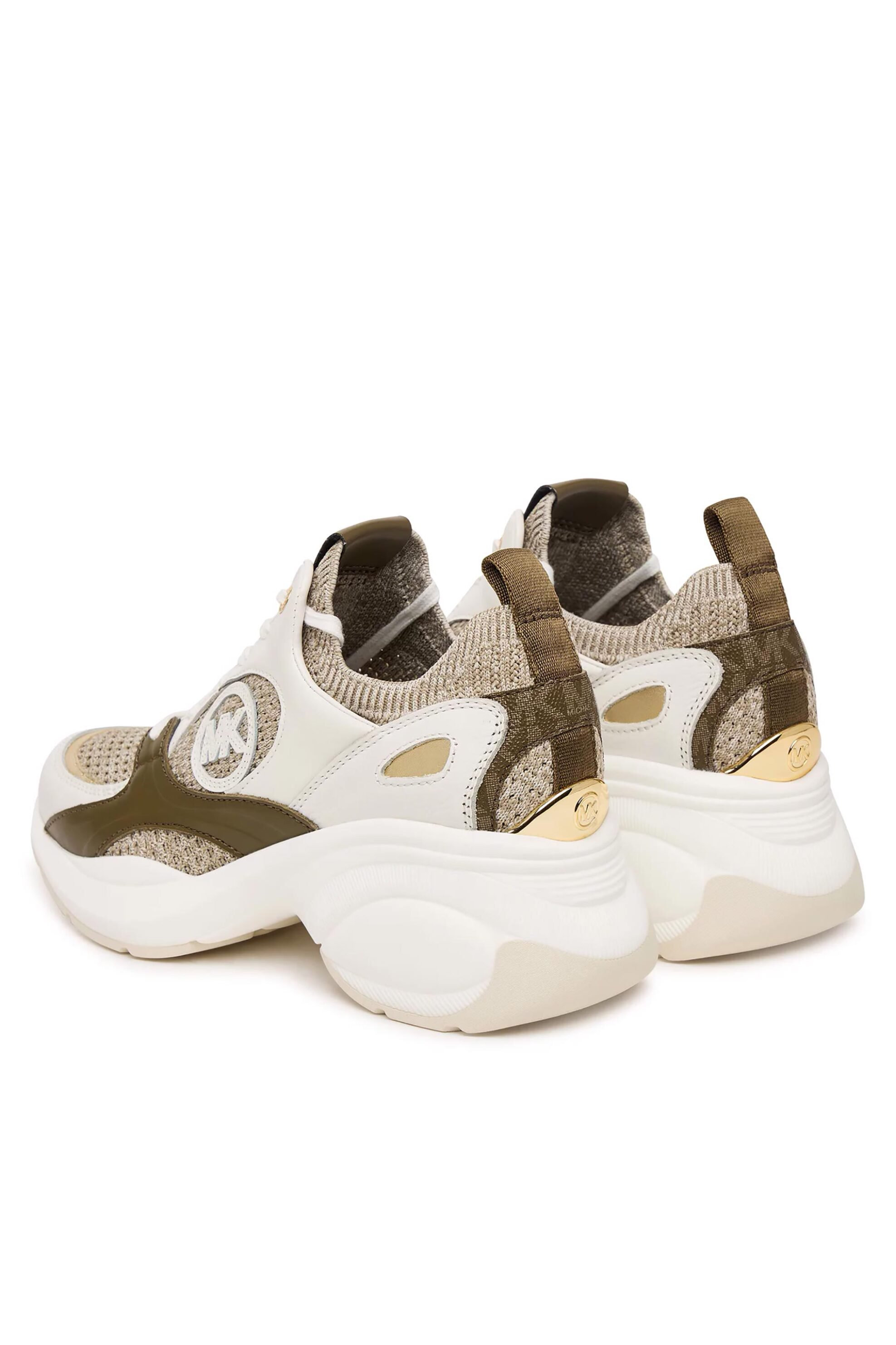 MICHAEL KORS Michael Kors γυναικεία δερμάτινα sneakers "Zuma" - 43T6ZUFS2L Μπεζ - 3