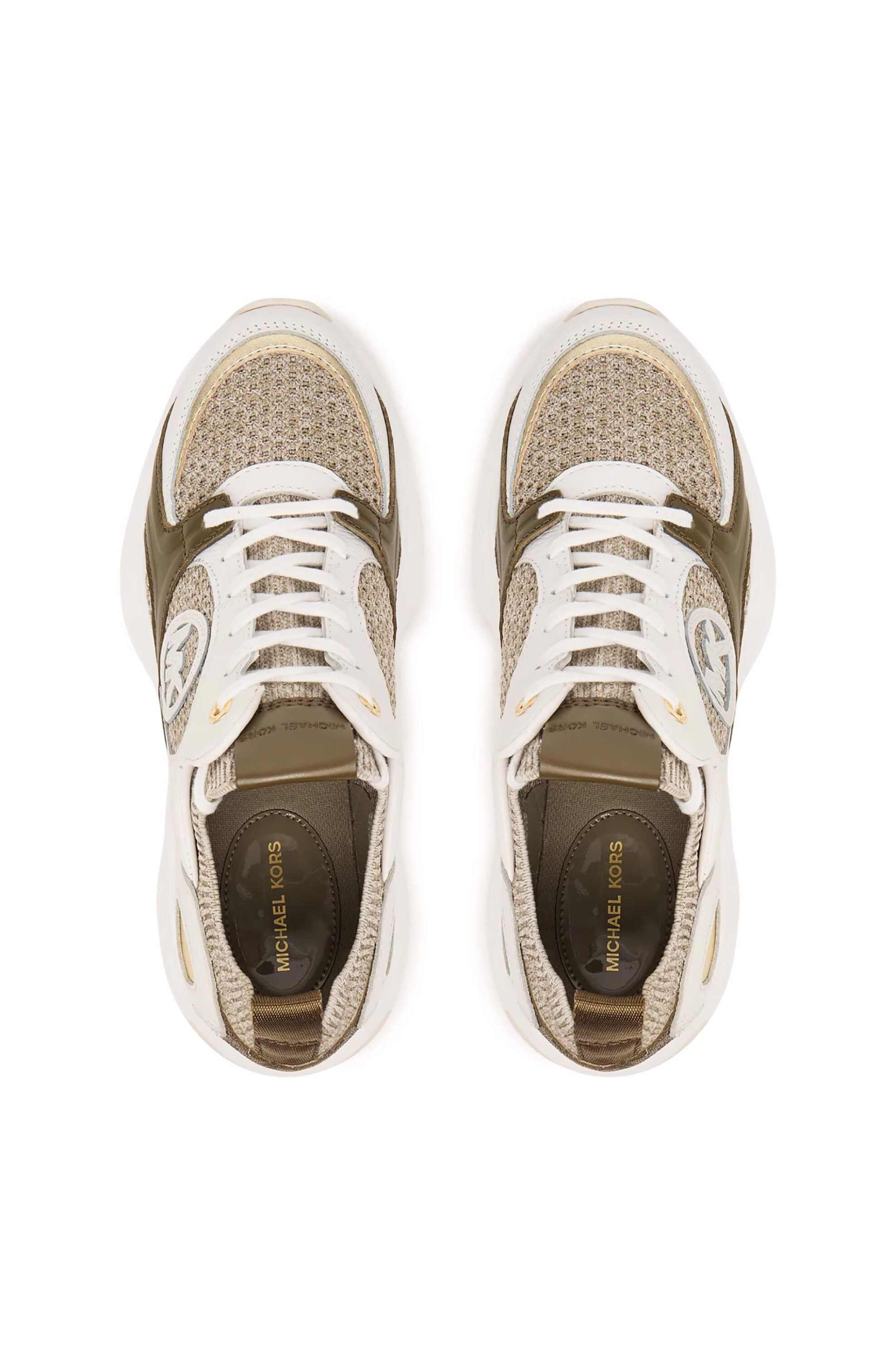 MICHAEL KORS Michael Kors γυναικεία δερμάτινα sneakers "Zuma" - 43T6ZUFS2L Μπεζ - 4