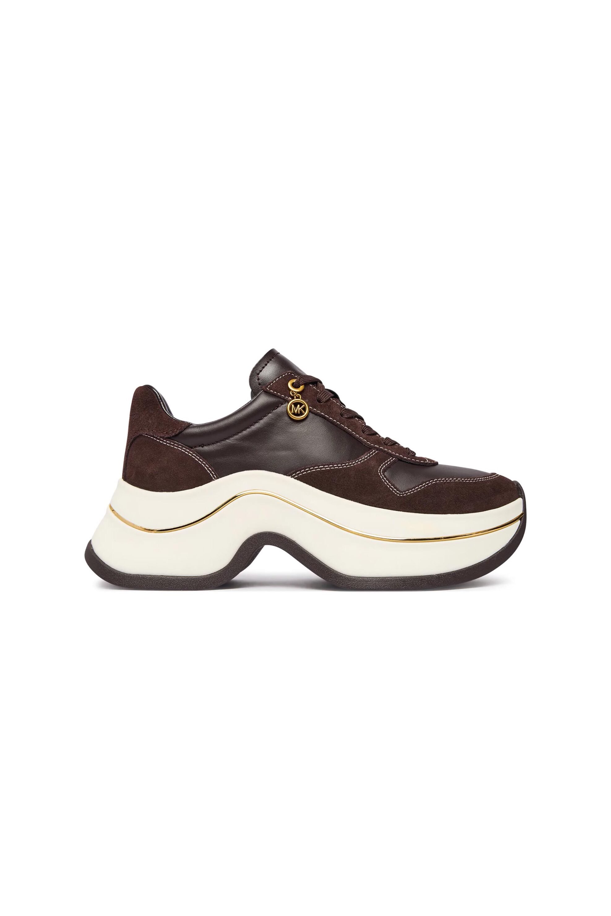 MICHAEL KORS Michael Kors γυναικεία δερμάτινα sneakers "Arla" - 43F6ARFS1S Καφέ Σκούρο