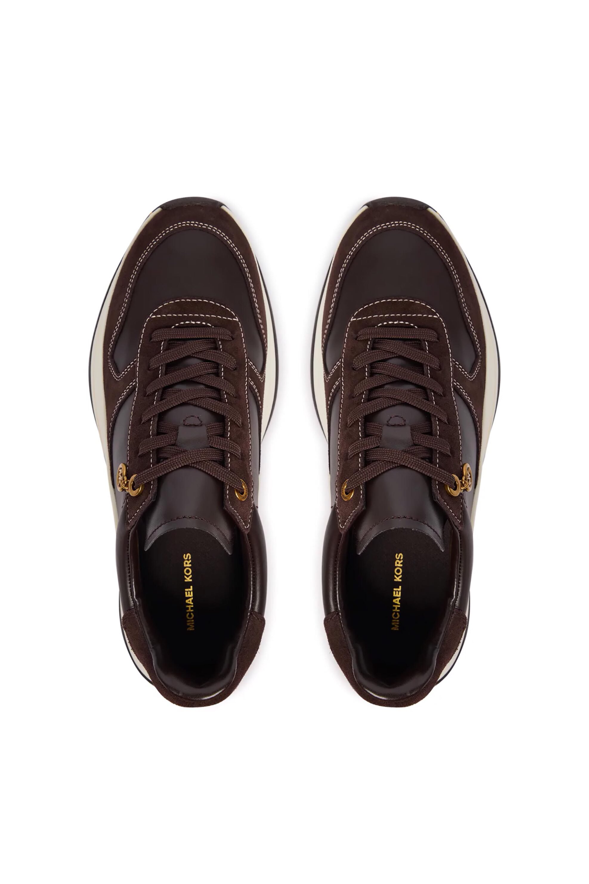 MICHAEL KORS Michael Kors γυναικεία δερμάτινα sneakers "Arla" - 43F6ARFS1S Καφέ Σκούρο - 4
