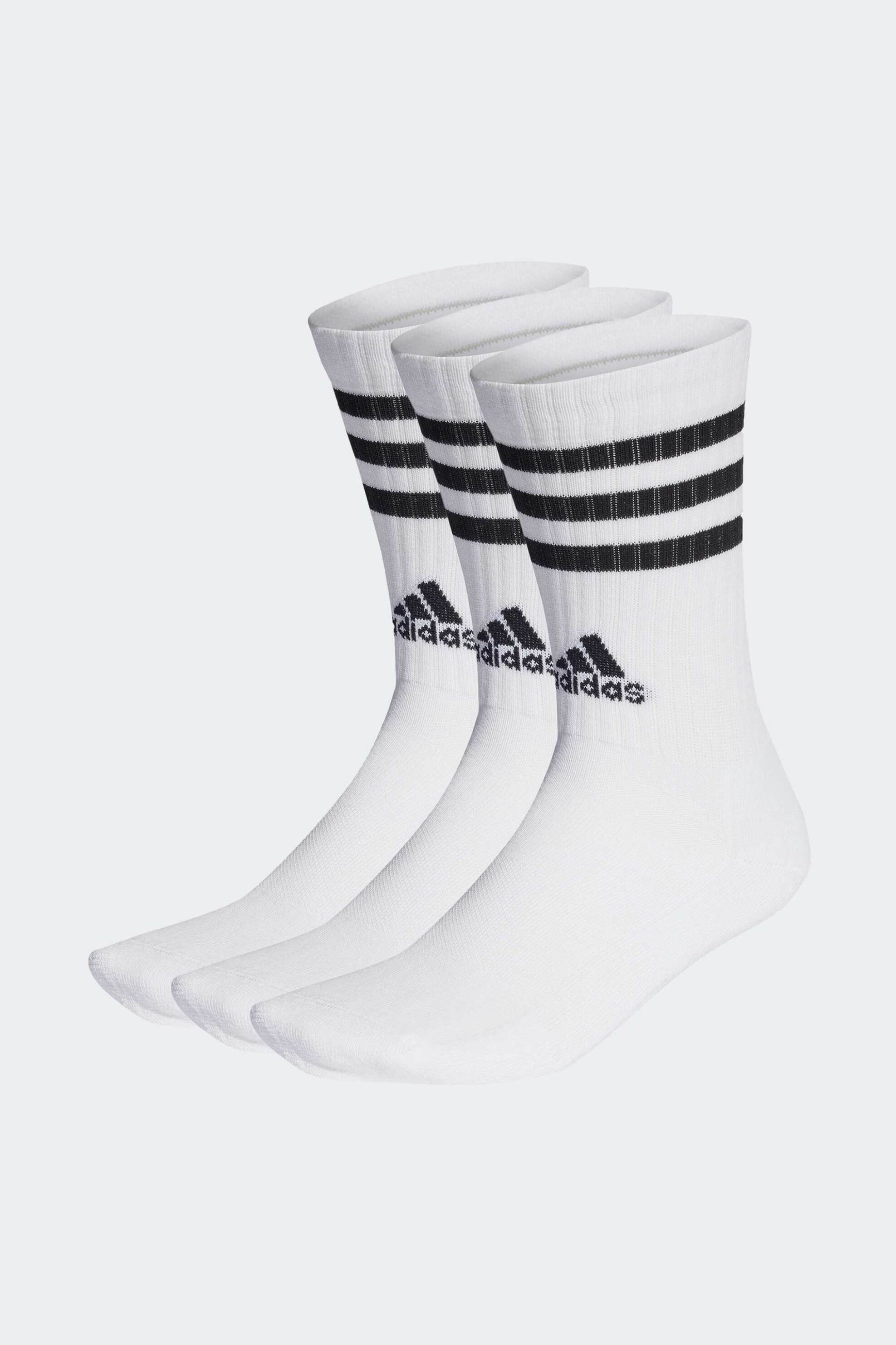 Adidas σετ unisex μακριές κάλτσες "3-Stripes Cushioned Crew" (3 ζευγάρια) - HT3458 Λευκό