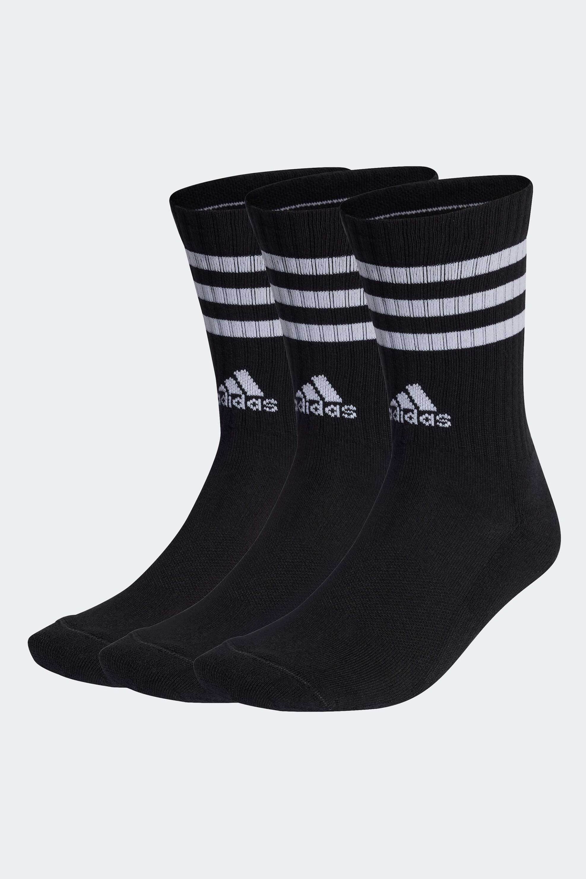 Adidas σετ unisex μακριές κάλτσες "3-Stripes Cushioned Crew" (3 ζευγάρια) - IC1321 Μαύρο