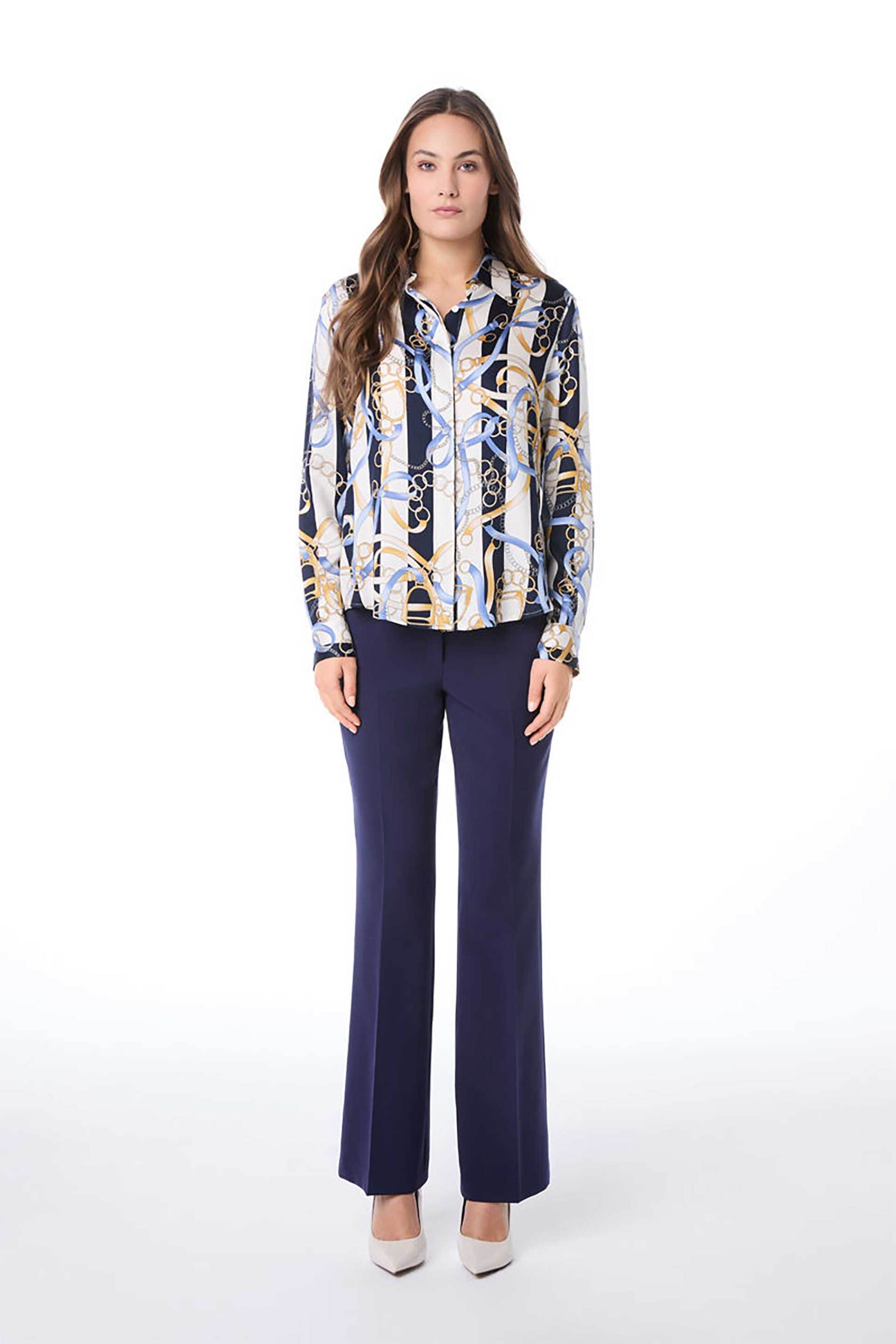 BELLA P. Bella P. γυναικείo πουκάμισο με navy print - 21251.0745.06108 Μπλε Σκούρο 2025