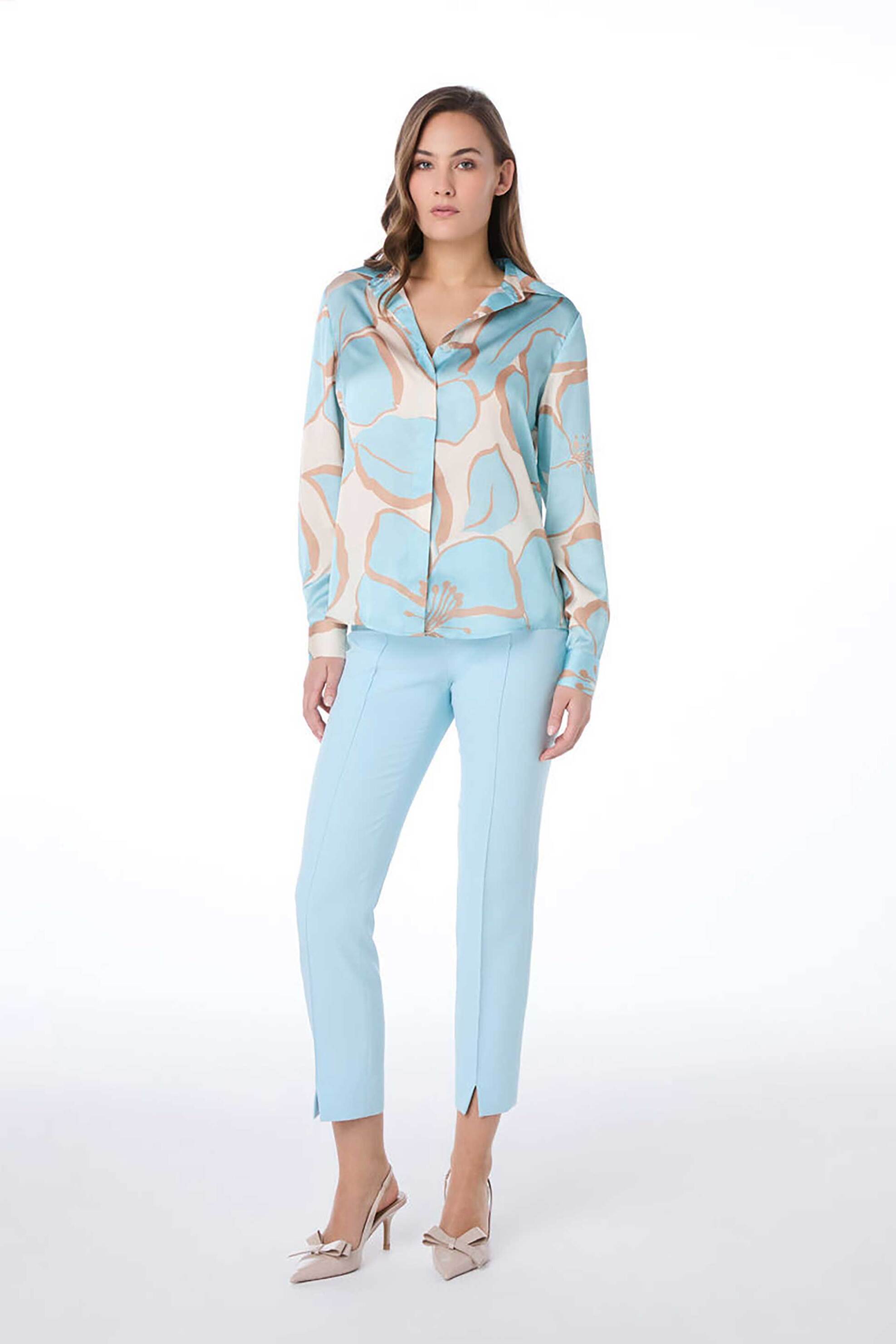 BELLA P. Bella P. γυναικείo πουκάμισο με floral print - 21251.0481.06103 Γαλάζιο
