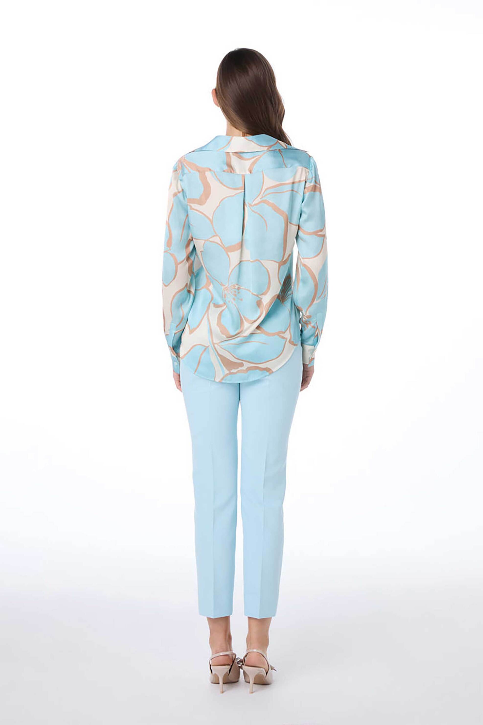 Bella P. γυναικείo πουκάμισο με floral print - 21251.0481.06103 Γαλάζιο φωτογραφία