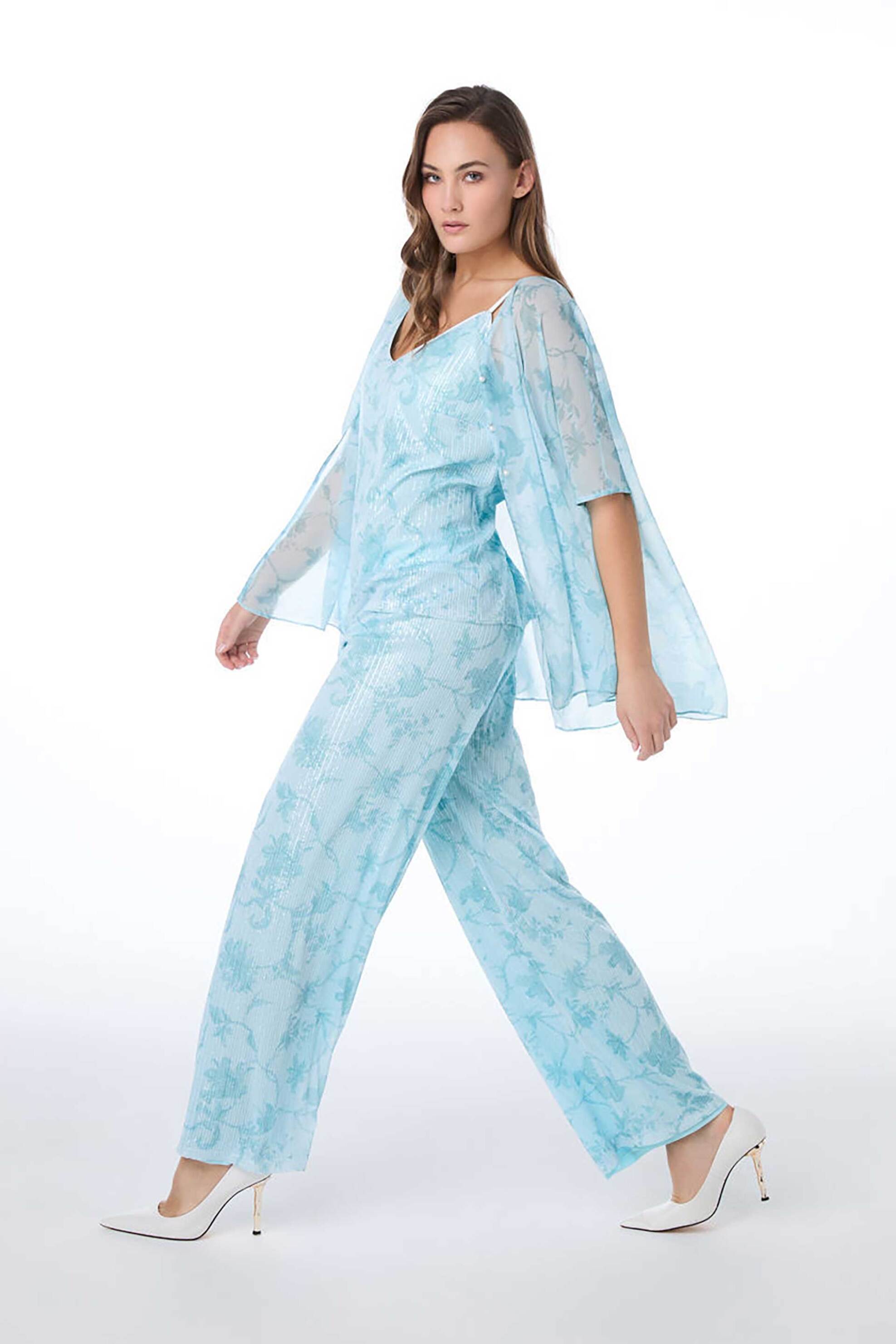 Bella P. γυναικεία τουνίκ floral με παγιέτα - 21251.0827.06116 Γαλάζιο φωτογραφία
