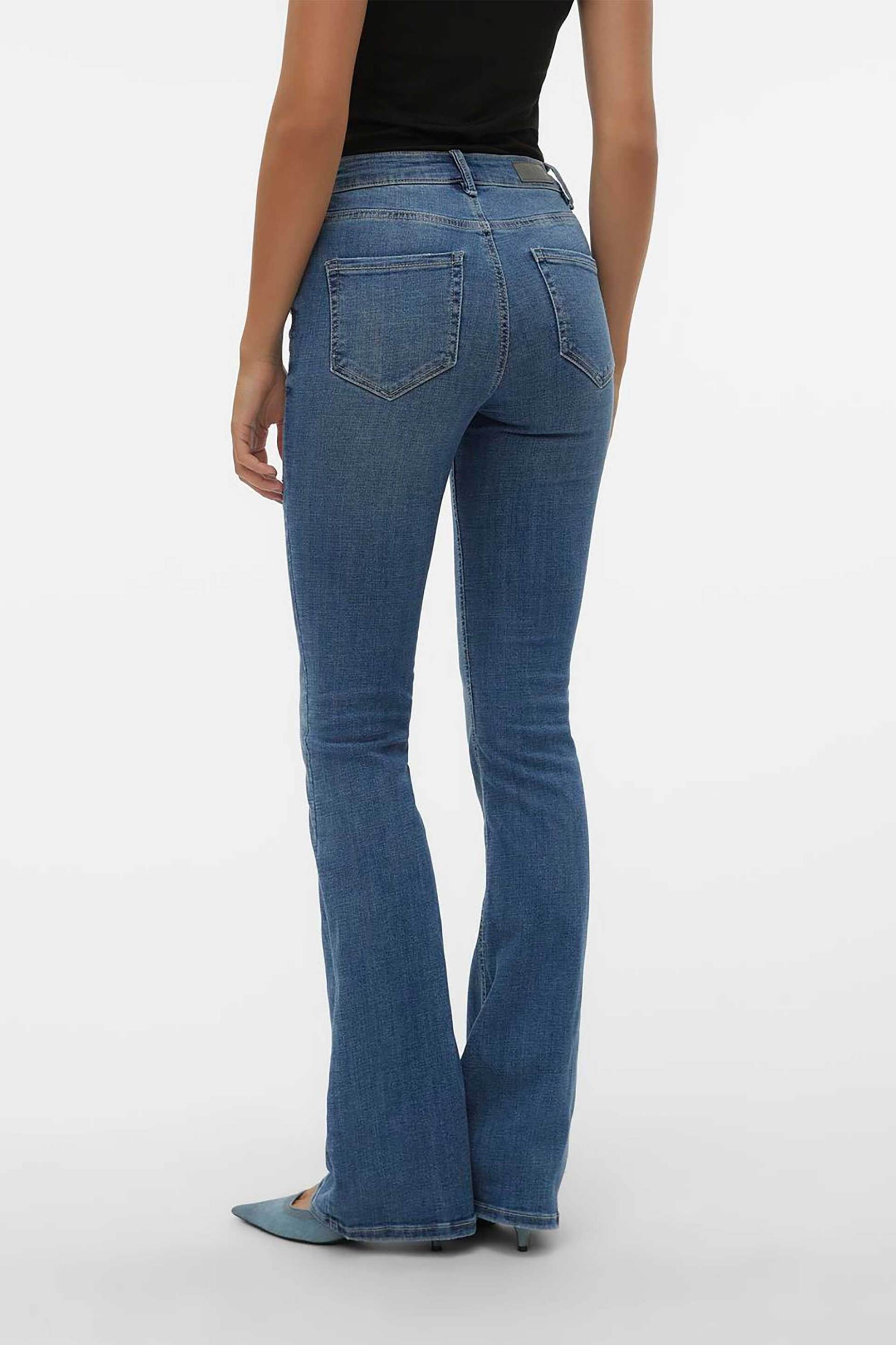Vero Moda Γυναικείο Τζην Παντελόνι Πεντάτσεπο Flared Fit - 10302478 Denim Blue